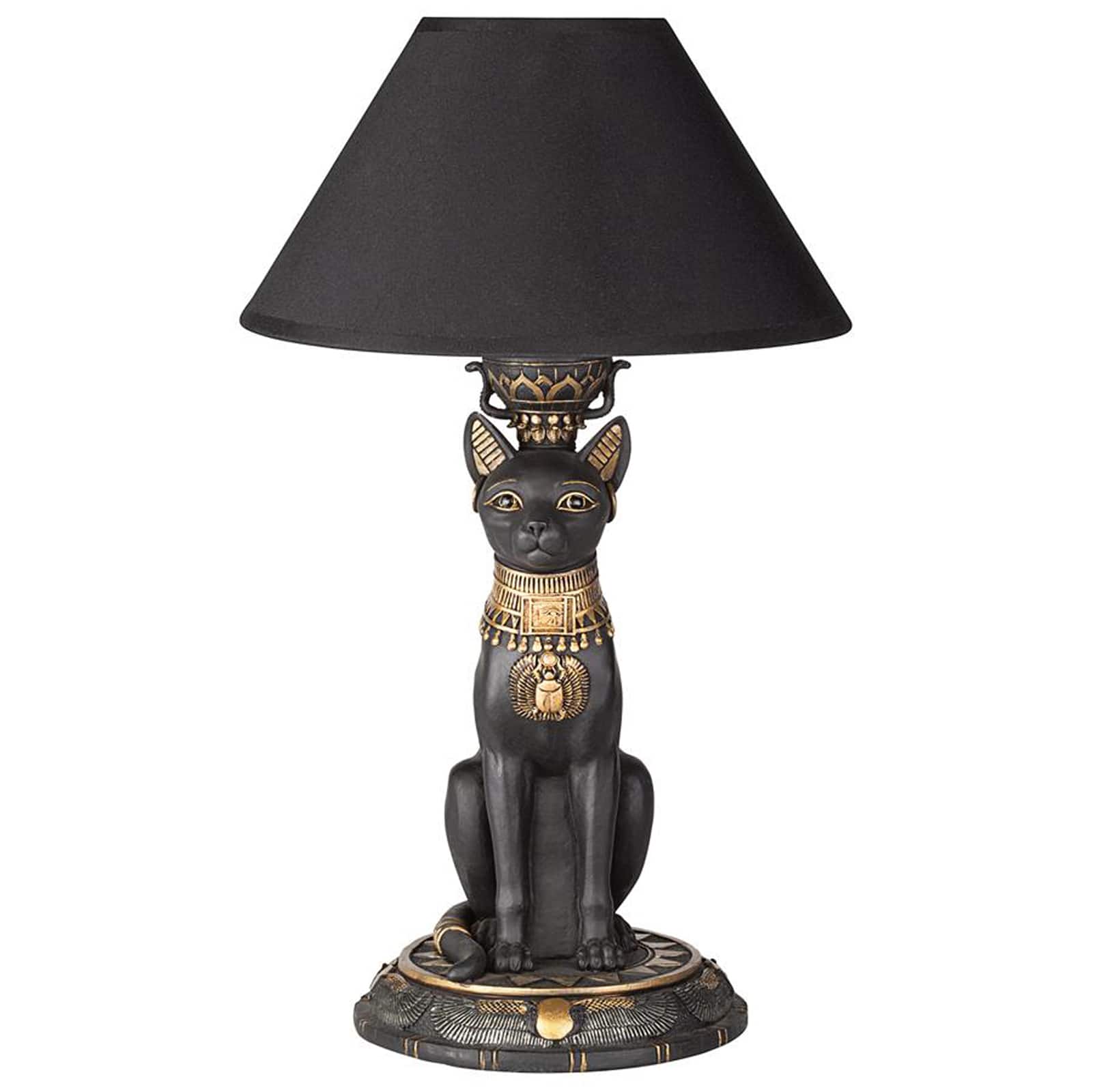 Design Toscano 16.5&#x22; Royal Cat Goddess Bastet Sculptural Table Lamp, 2ct.