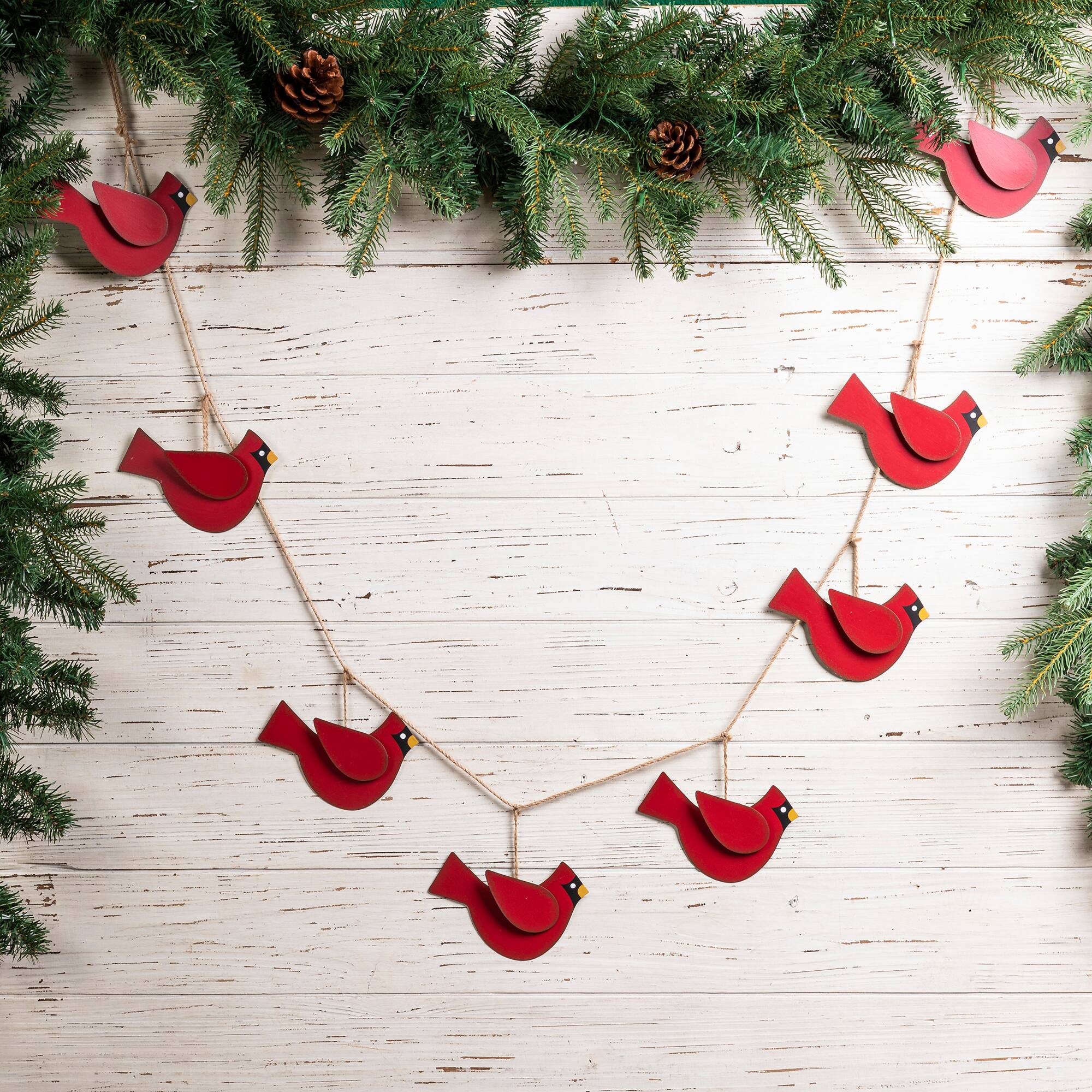Glitzhome&#xAE; 6ft. Metal Christmas Birds Garland Set