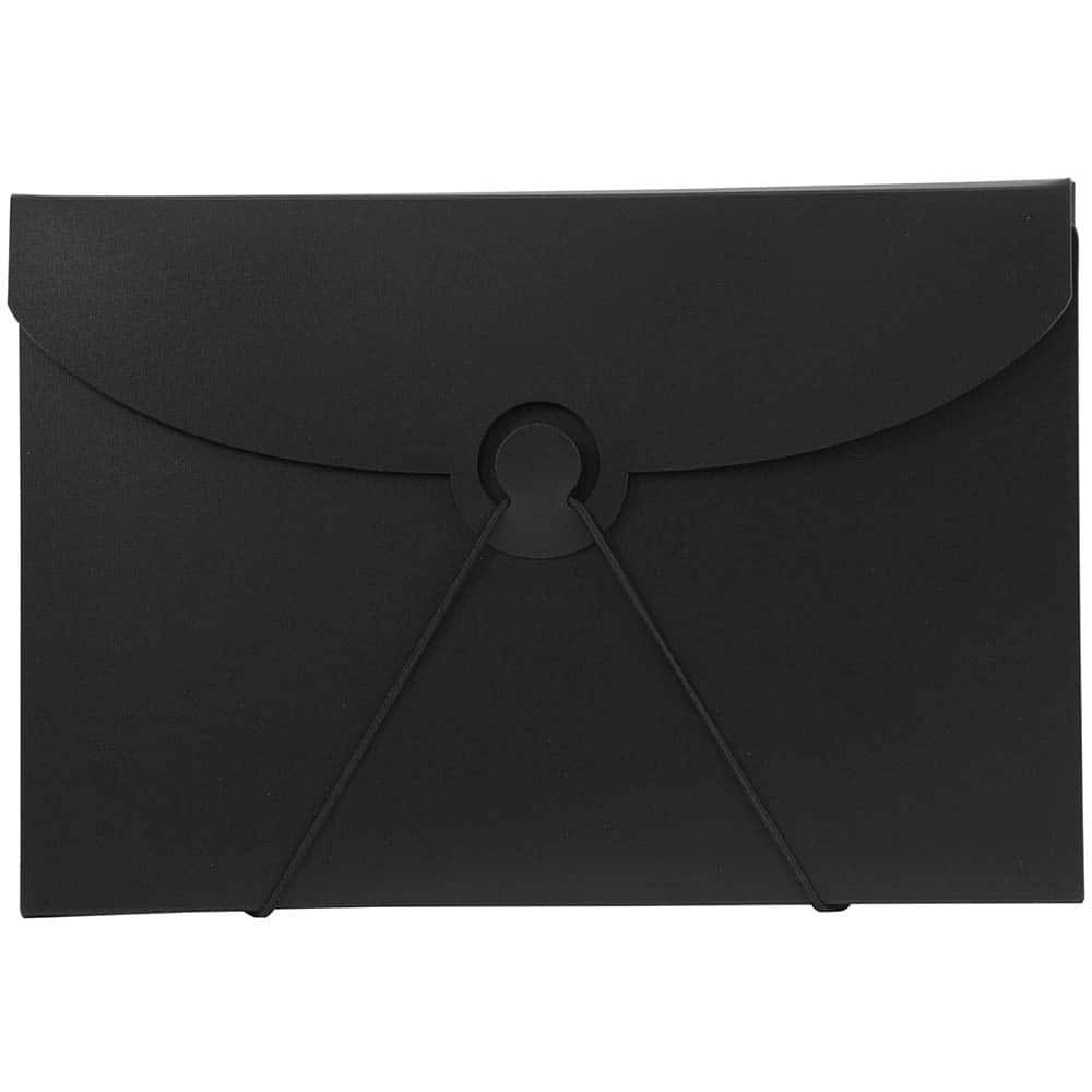 JAM Paper Black 6.5" x 9.5" Plastic Portfolio