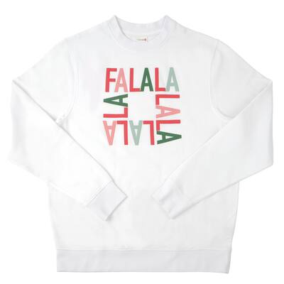 White Fa-La-La Adult Crew Neck Sweatshirt by Celebrate It™, Size