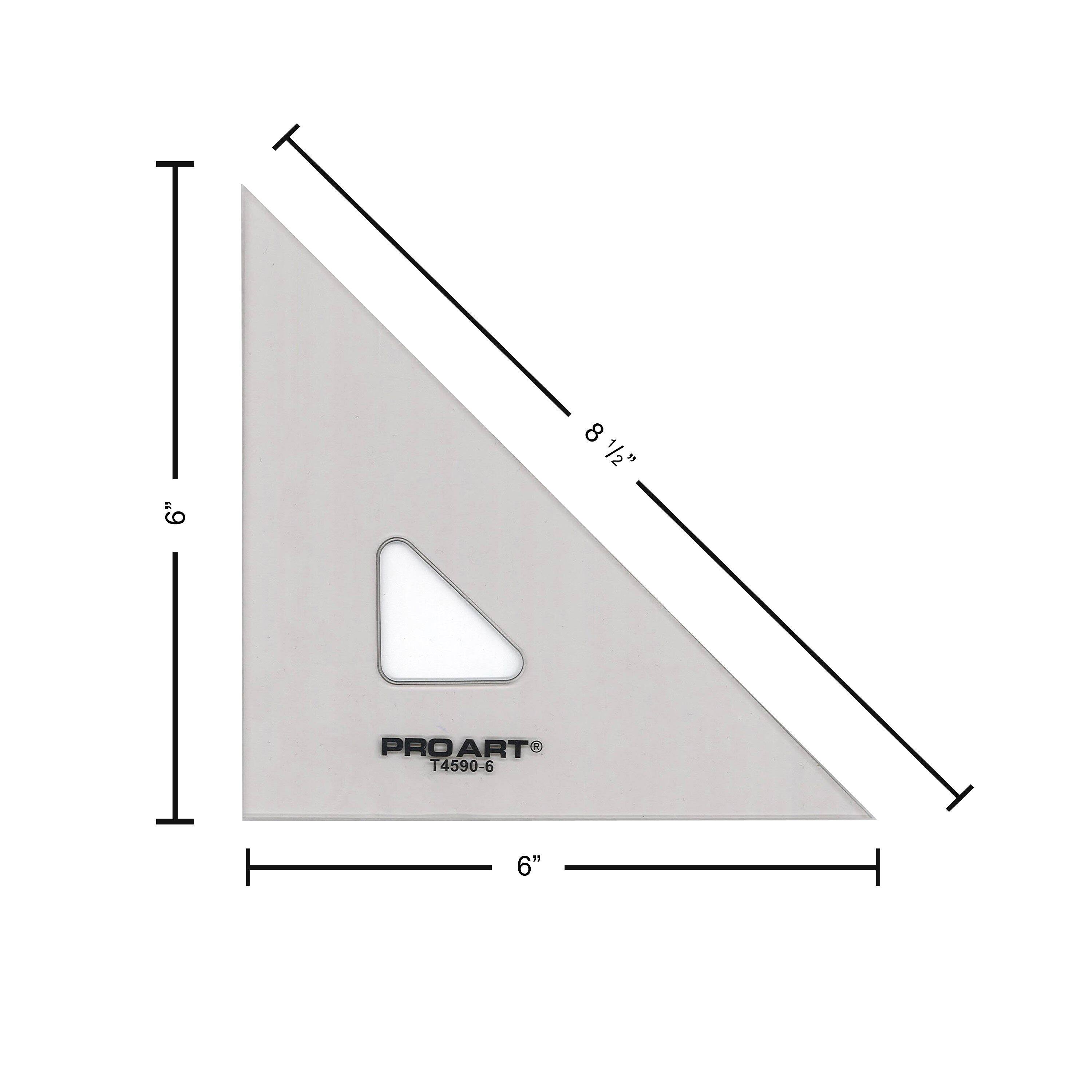 Pro Art® 6" Smoke 45/90 Triangle With Ink Edge & Finger Lift