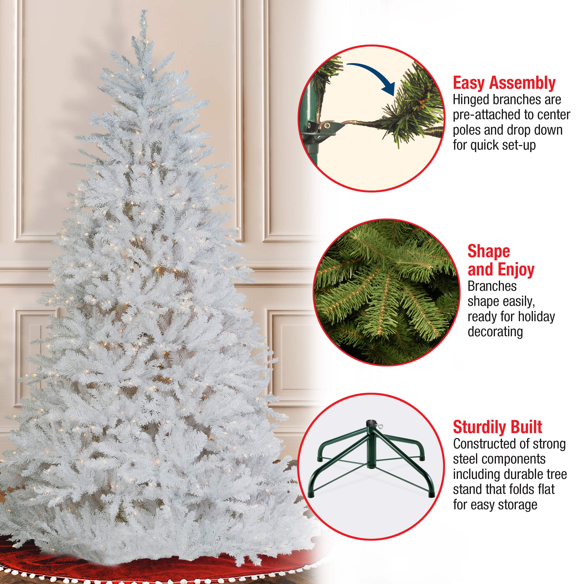 6.5ft. Prelit Dunhill&#xAE; White Fir Artificial Christmas Tree, Clear Lights