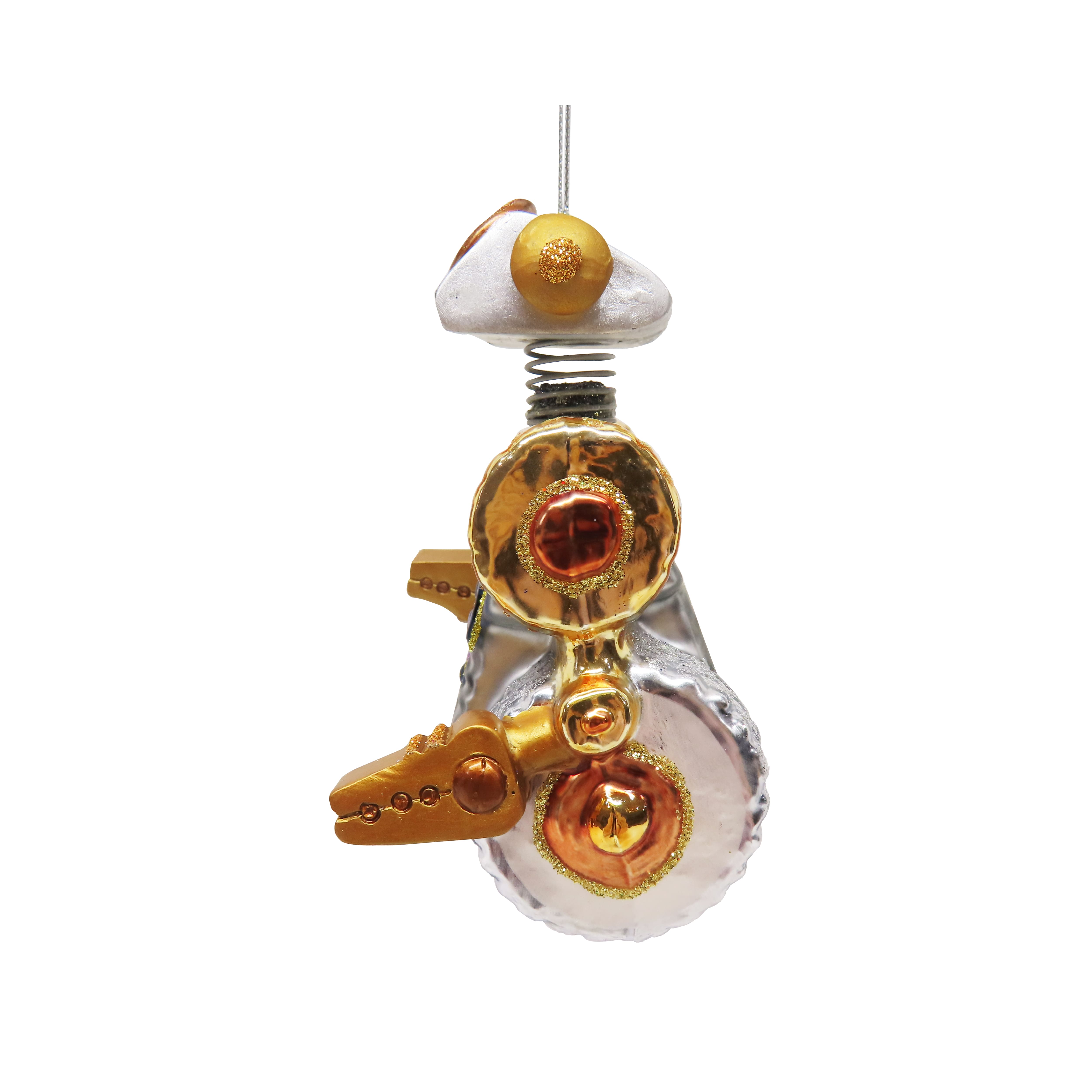4.25&#x22; Gold &#x26; Silver Robot Glass Ornament by Ashland&#xAE;