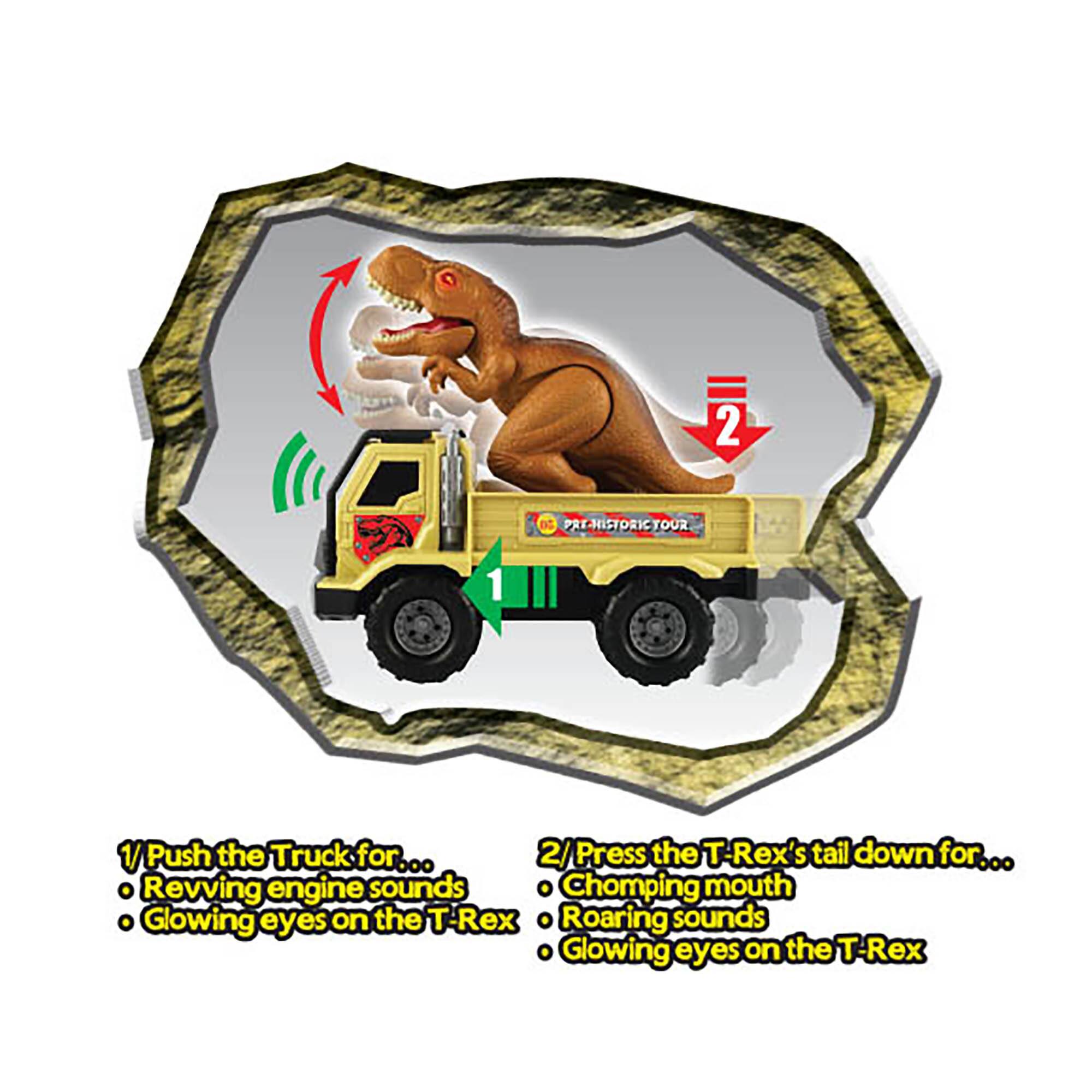 Red Box Toy Light &#x26; Sounds 7&#x22; Pre-Historic Times: T-REX Transporter