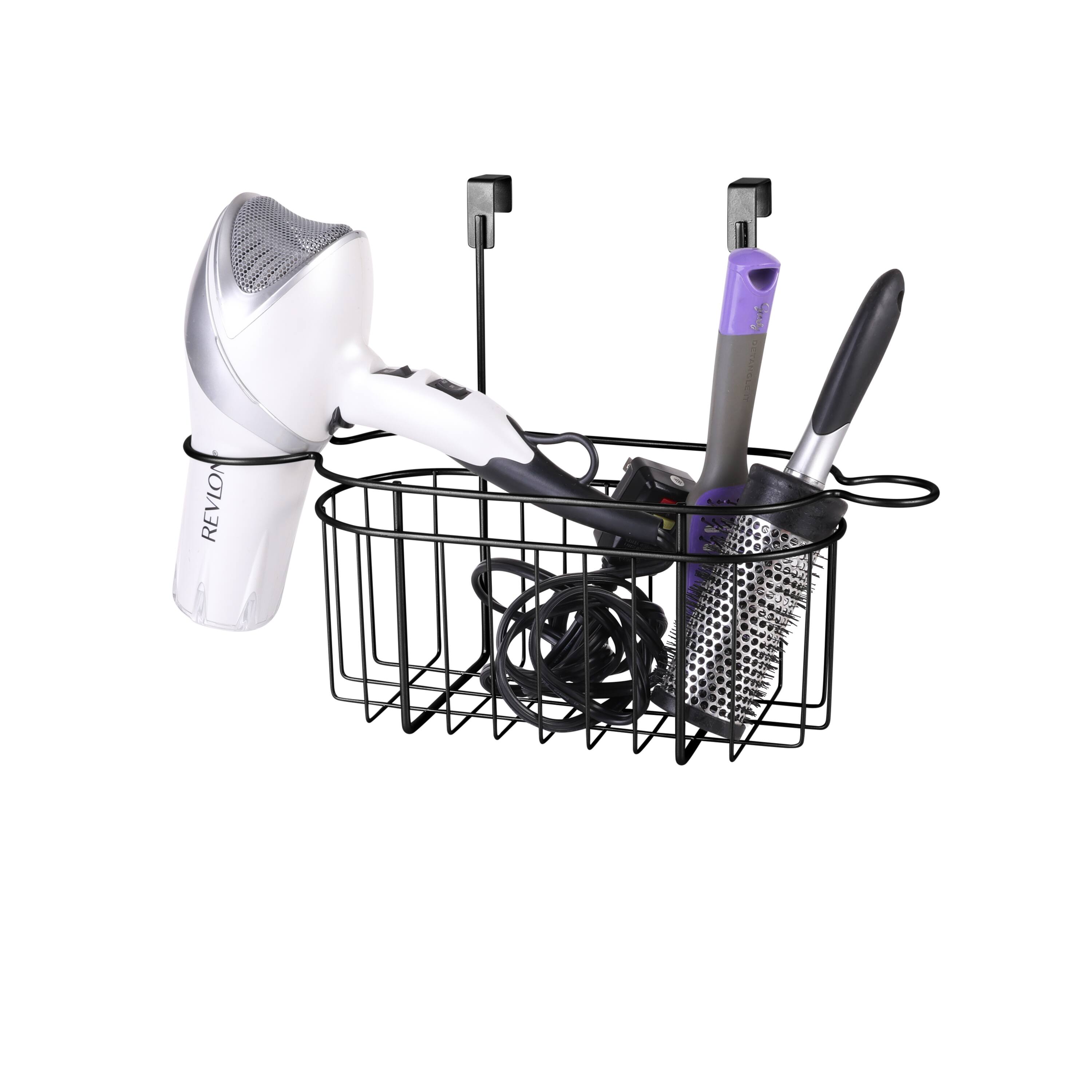 Bath Bliss Black Over the Cabinet Hair Tool Organizer