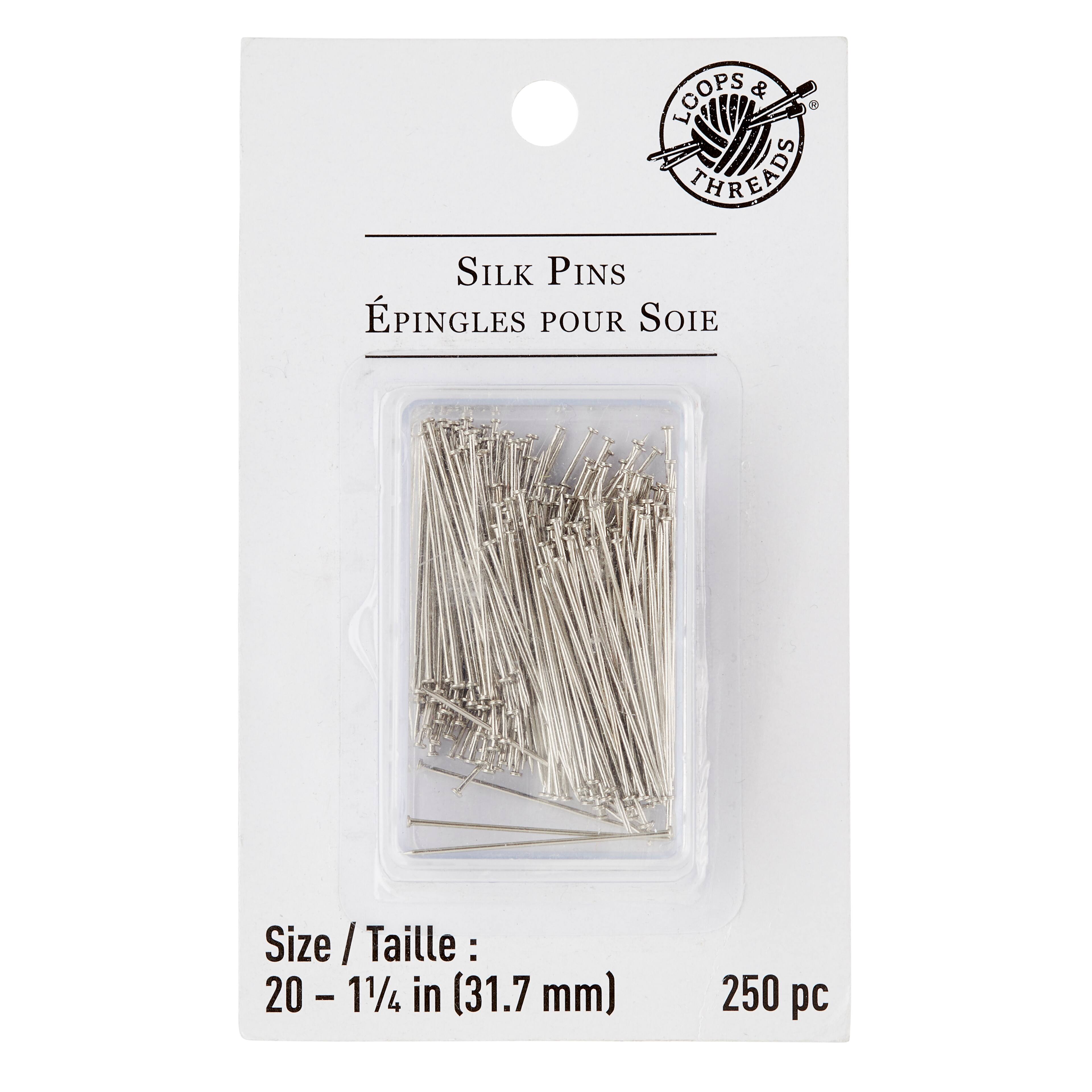 12 Packs: 250 ct. (3,000 total) 1.25" Very Fine Silk Pins by Loops & Threads™