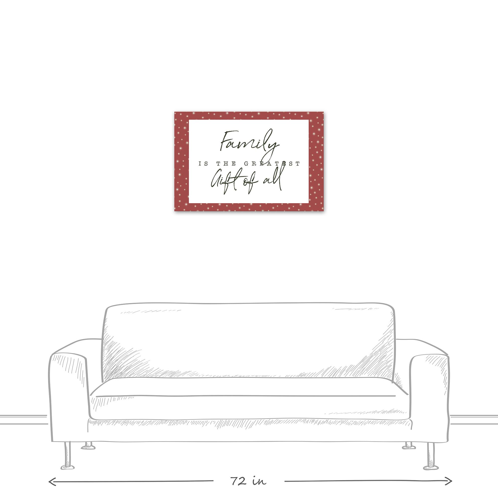 Family Greatest Gift Red Twinkle Canvas Wall Art