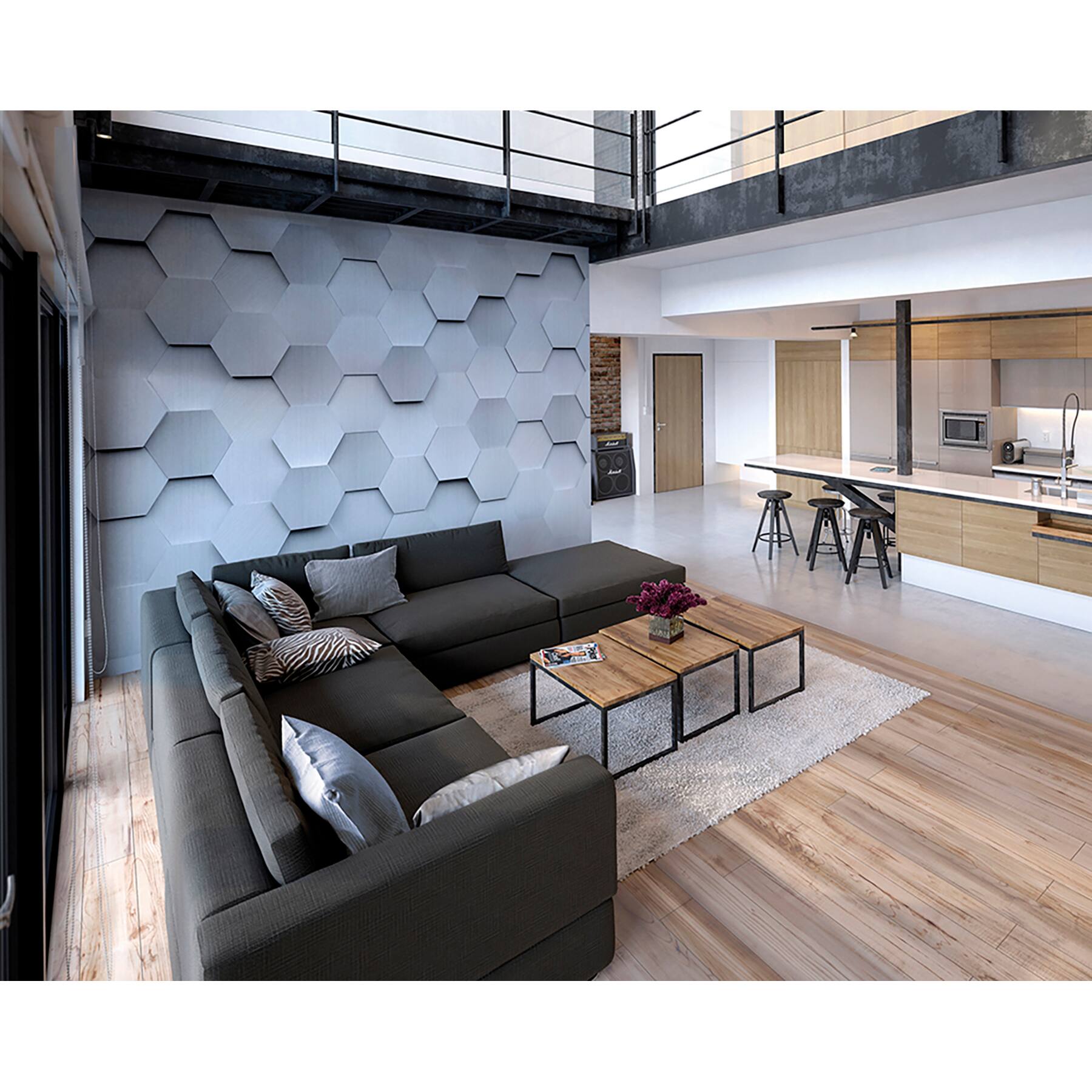 Ohpopsi Metal Hexagons Wall Mural