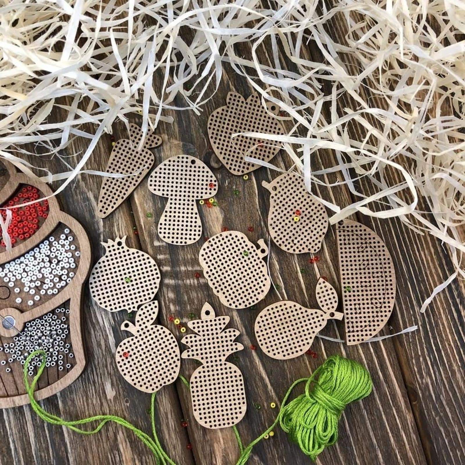 Wonderland Crafts Fruits &#x26; Vegetables Embroidery Blanks Set