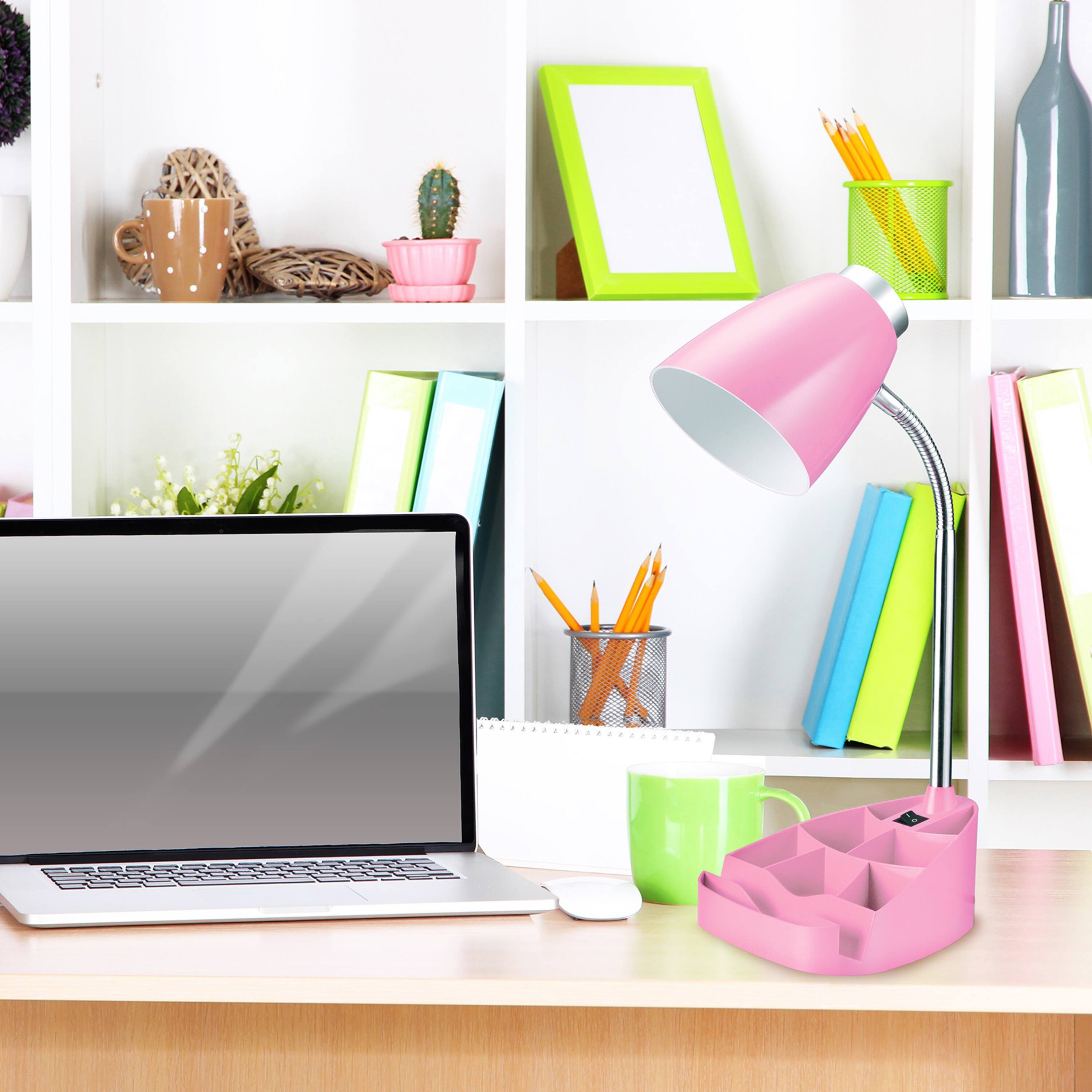 LimeLights 18.5&#x22; Gooseneck Organizer Desk Lamp with Tablet Stand