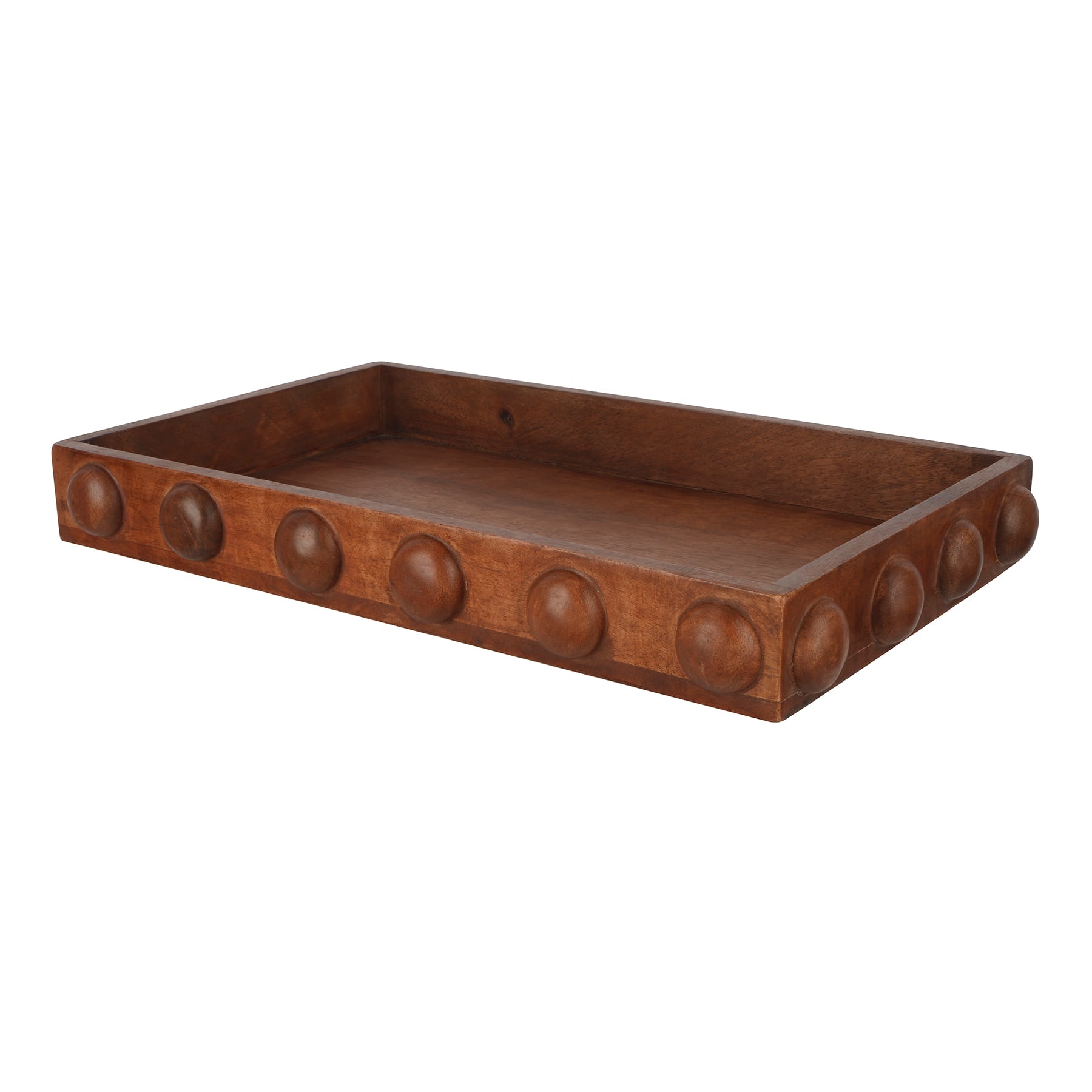 17" Natural Wood Hobnail Tray by Ashland®