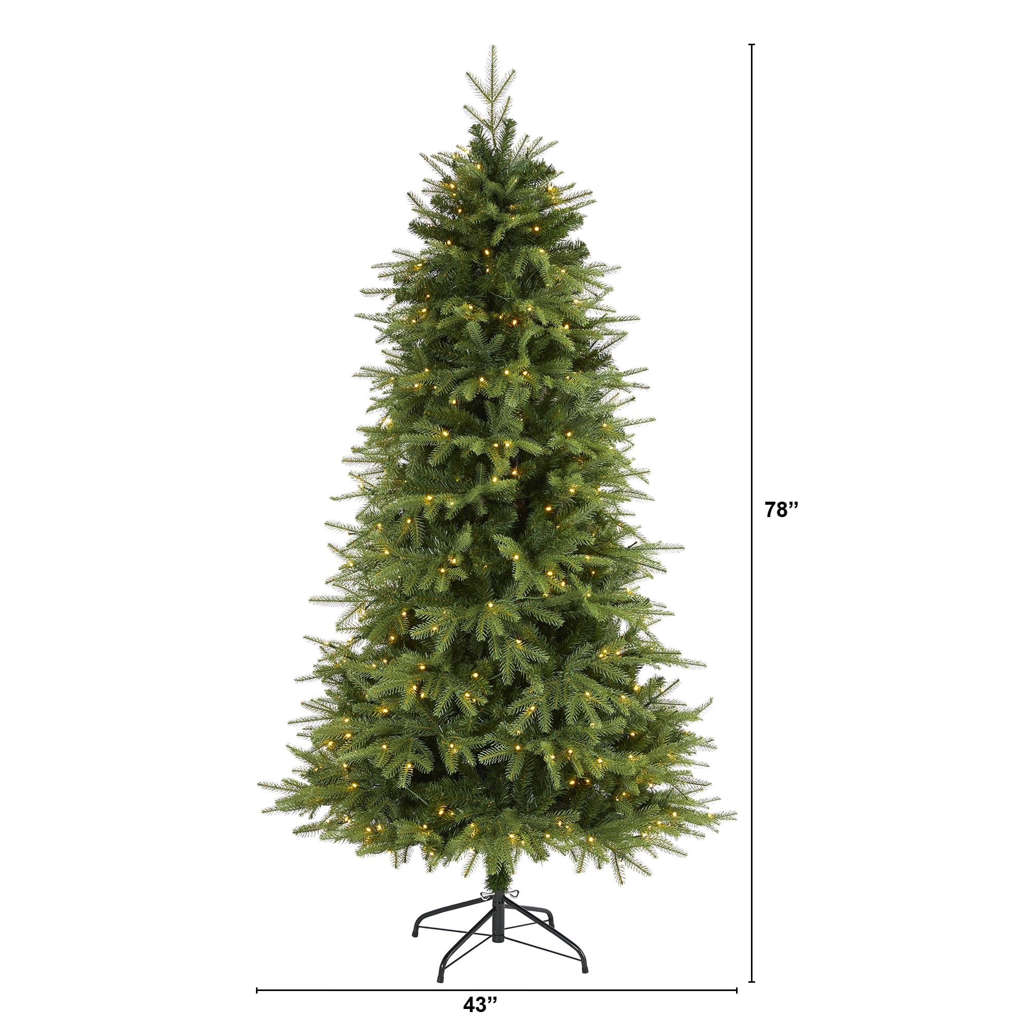 6.5ft. Pre-Lit Vancouver Fir Natural Look Artificial Christmas Tree, Clear LED Lights