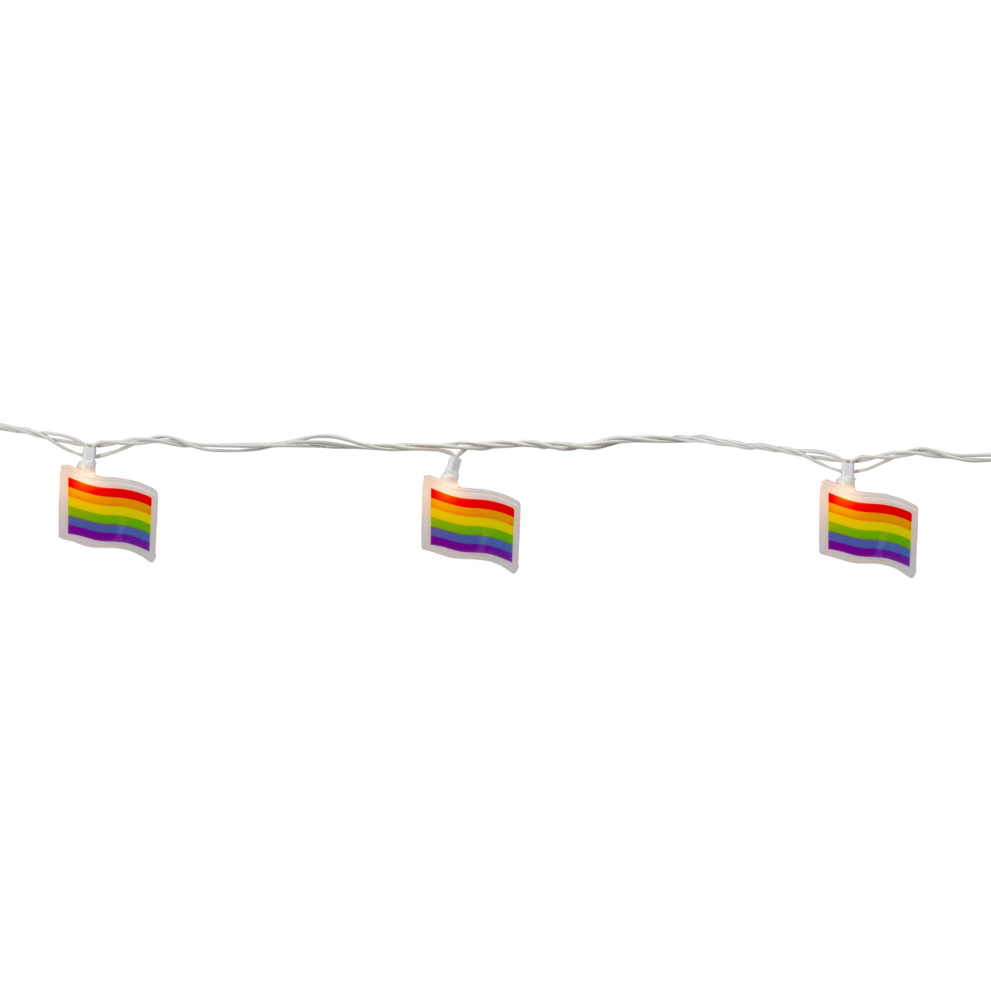 10ct. Clear Pride Flag Novelty String Light Set