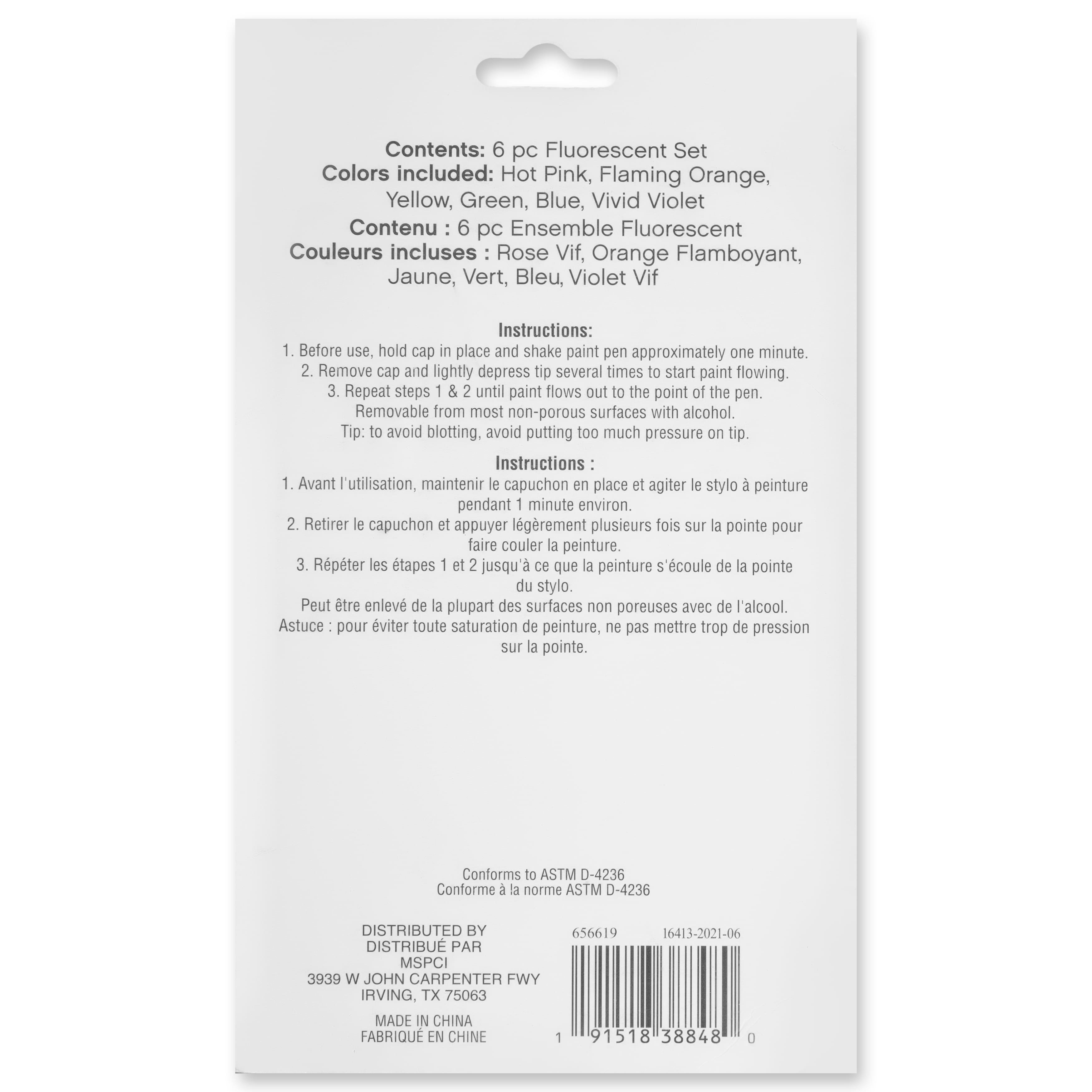 Fluorescent Broad Line Paint Pen Set by Craft Smart®