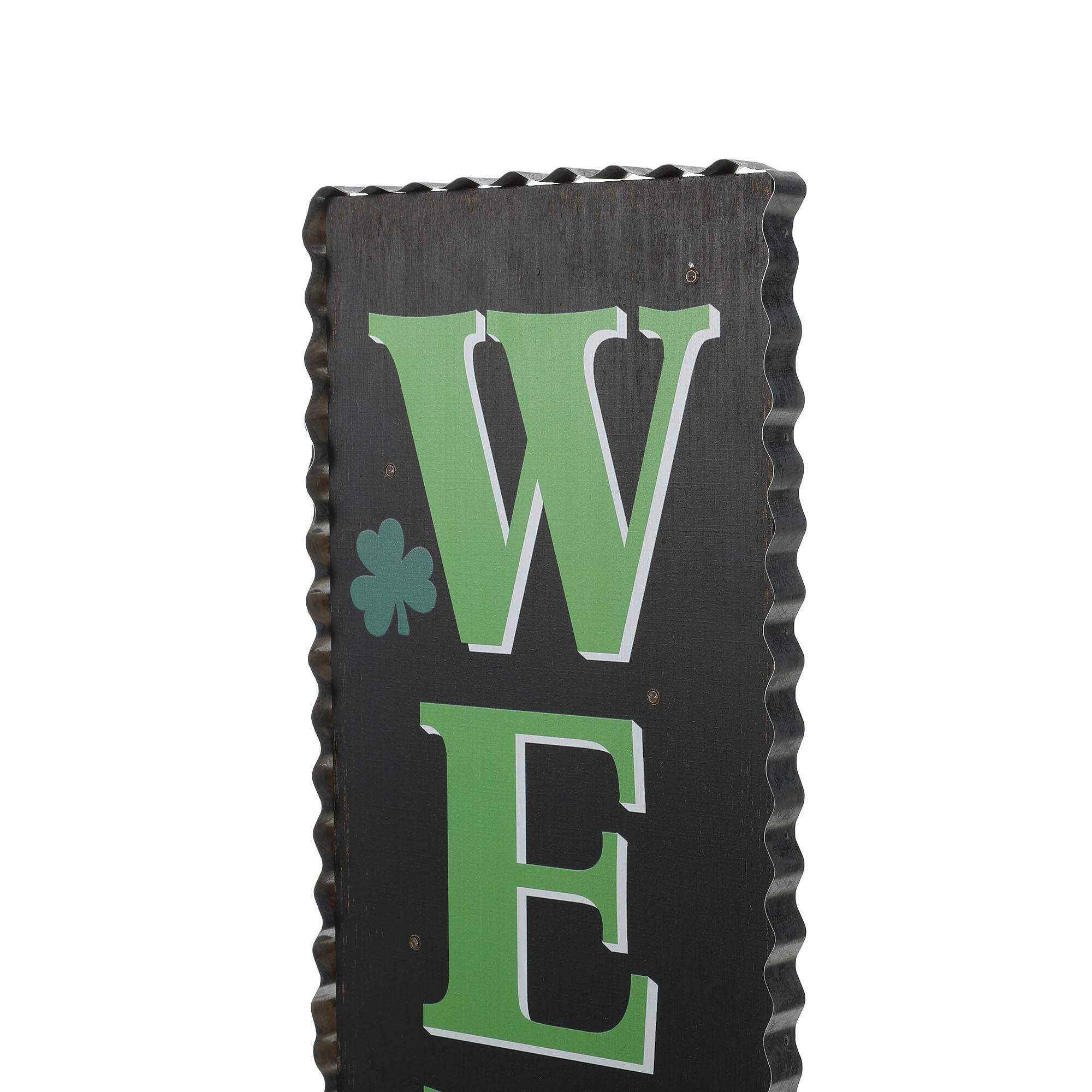 Glitzhome® 42'' Lighted St. Patrick's Day Wooden "WELCOME" Porch Sign