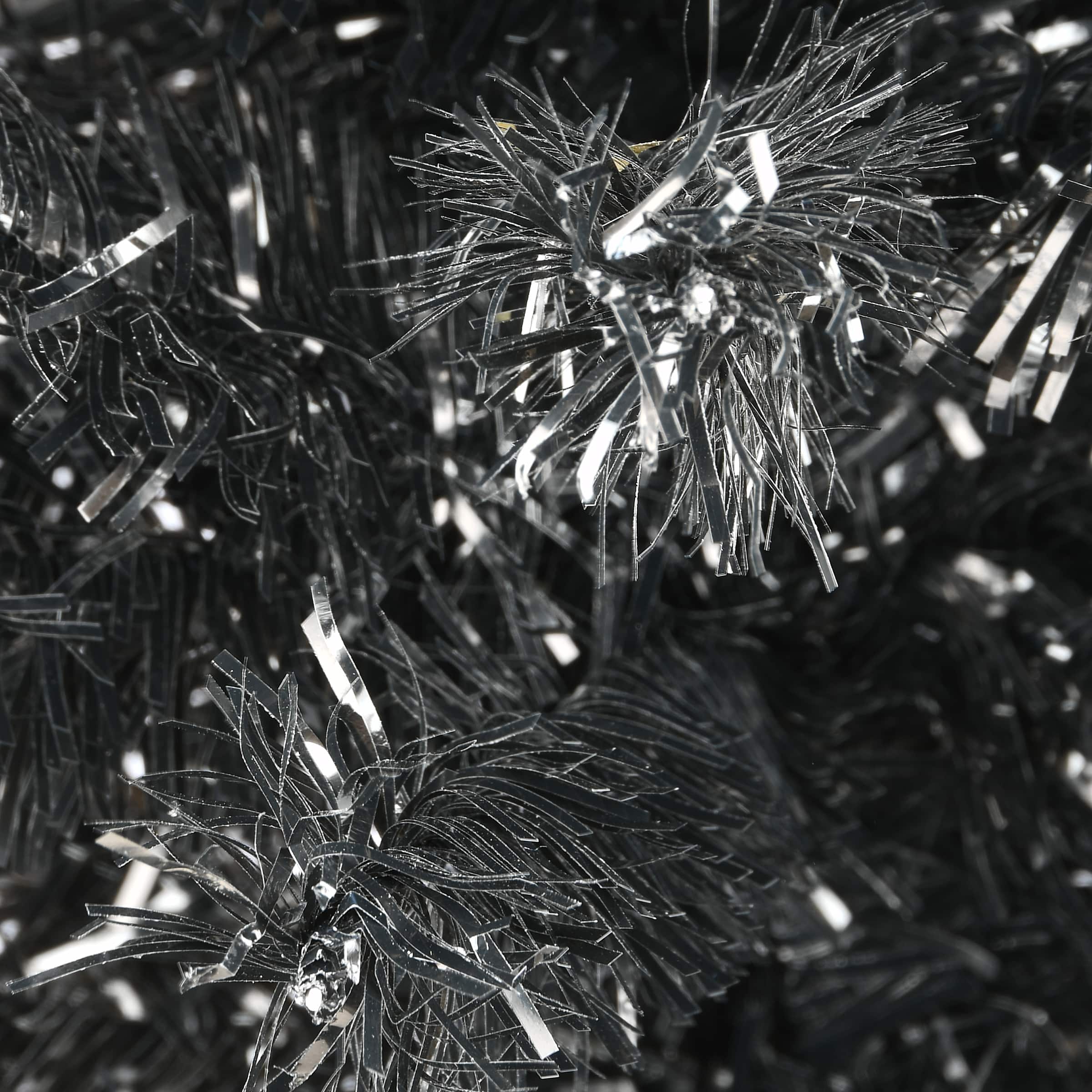 24" Unlit Black Tinsel Artificial Christmas Tree