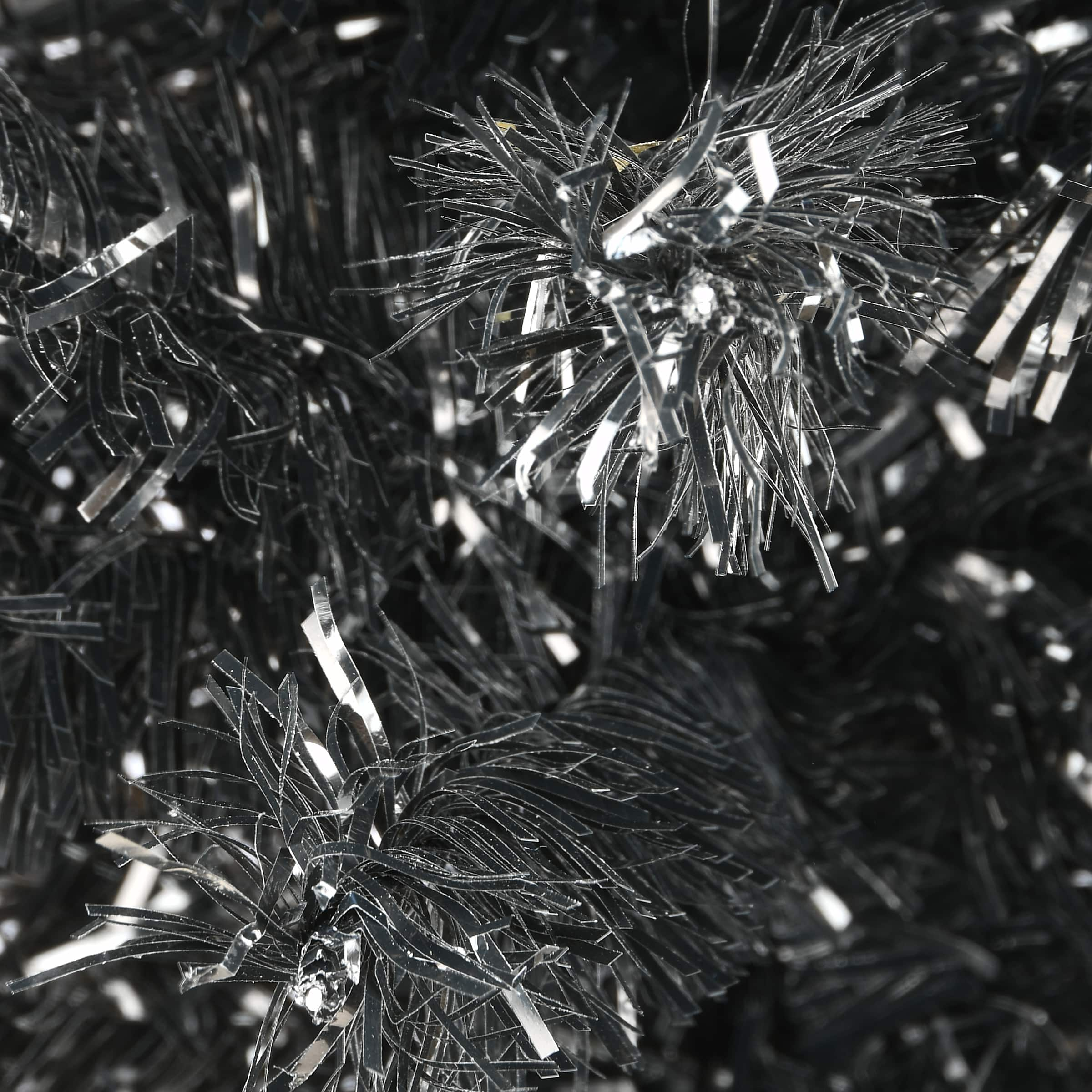 24&#x22; Unlit Black Tinsel Artificial Christmas Tree