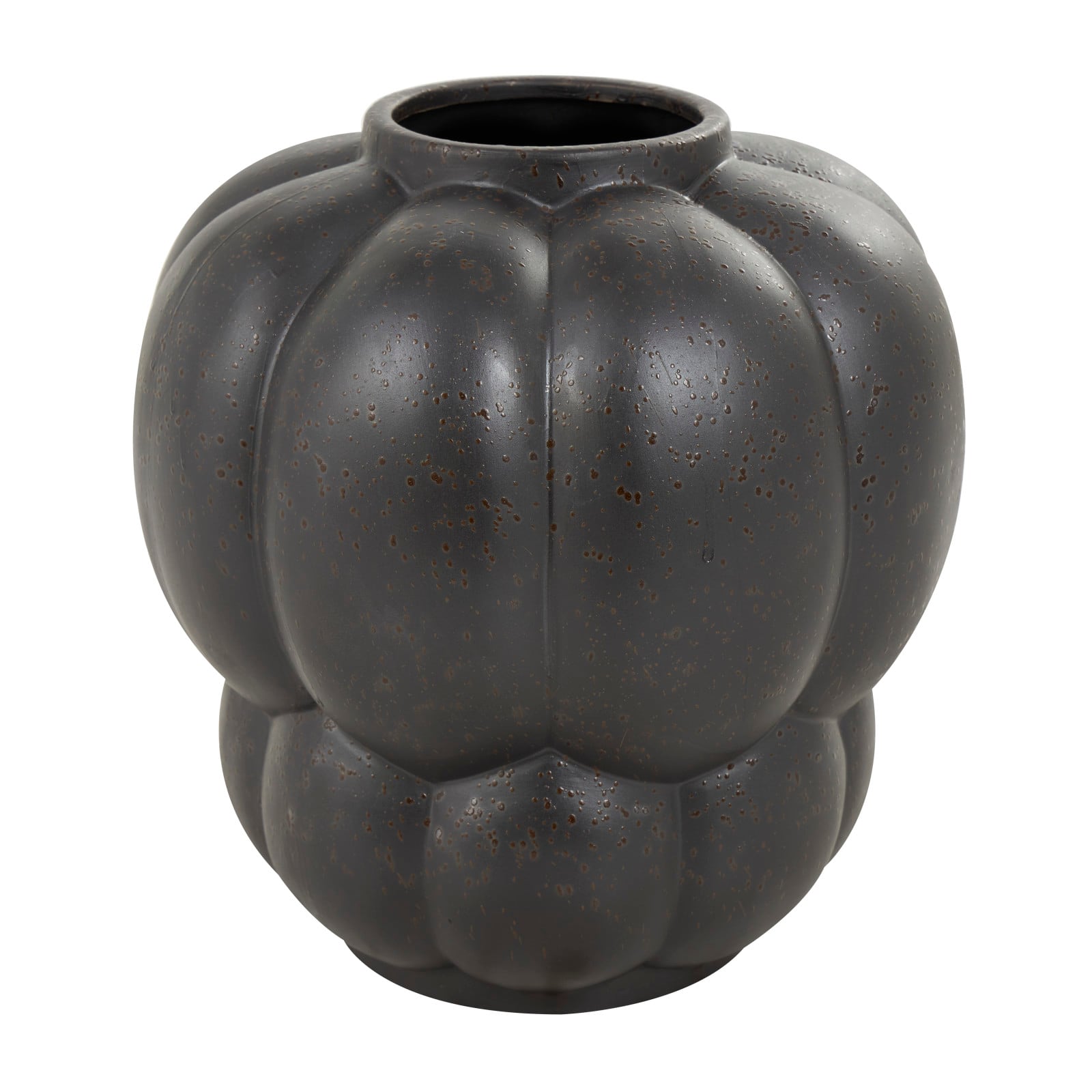 11" Black Ceramic Wide Bubble Inspired Vase