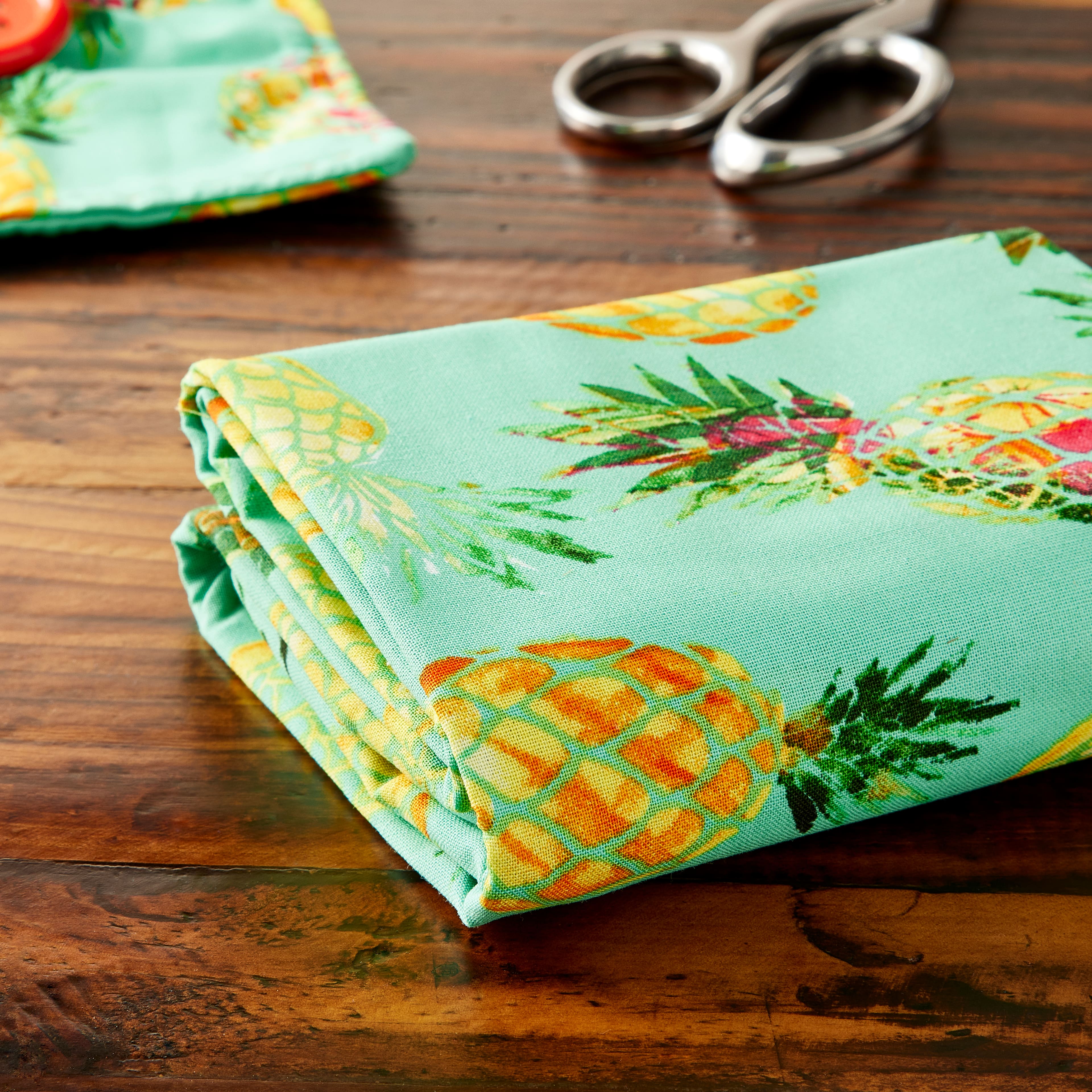 Turquoise Pineapple Cotton Fabric Bundle by Loops & Threads™
