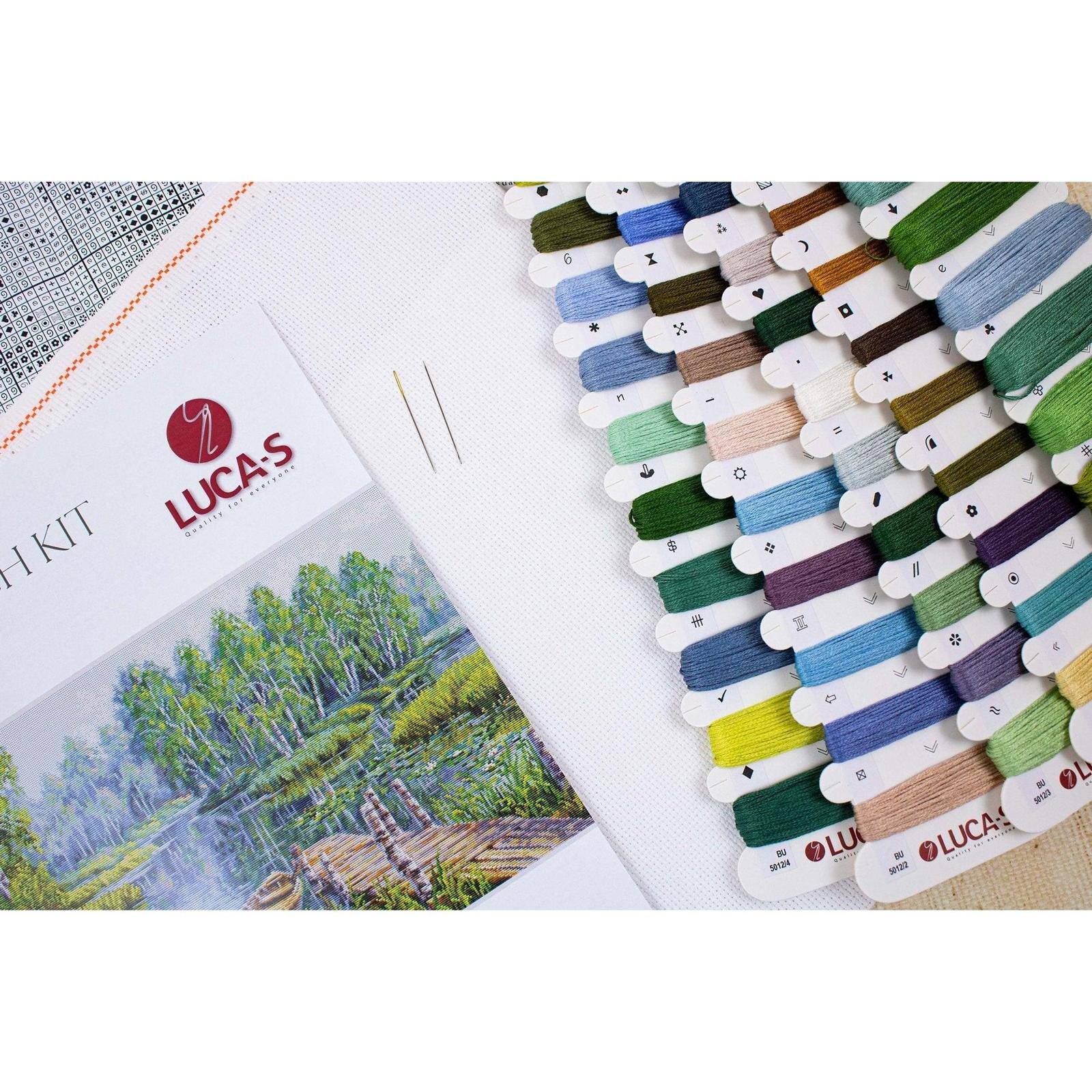 Luca-S Birches at the Edge of the Lake Counted Cross Stitch Kit