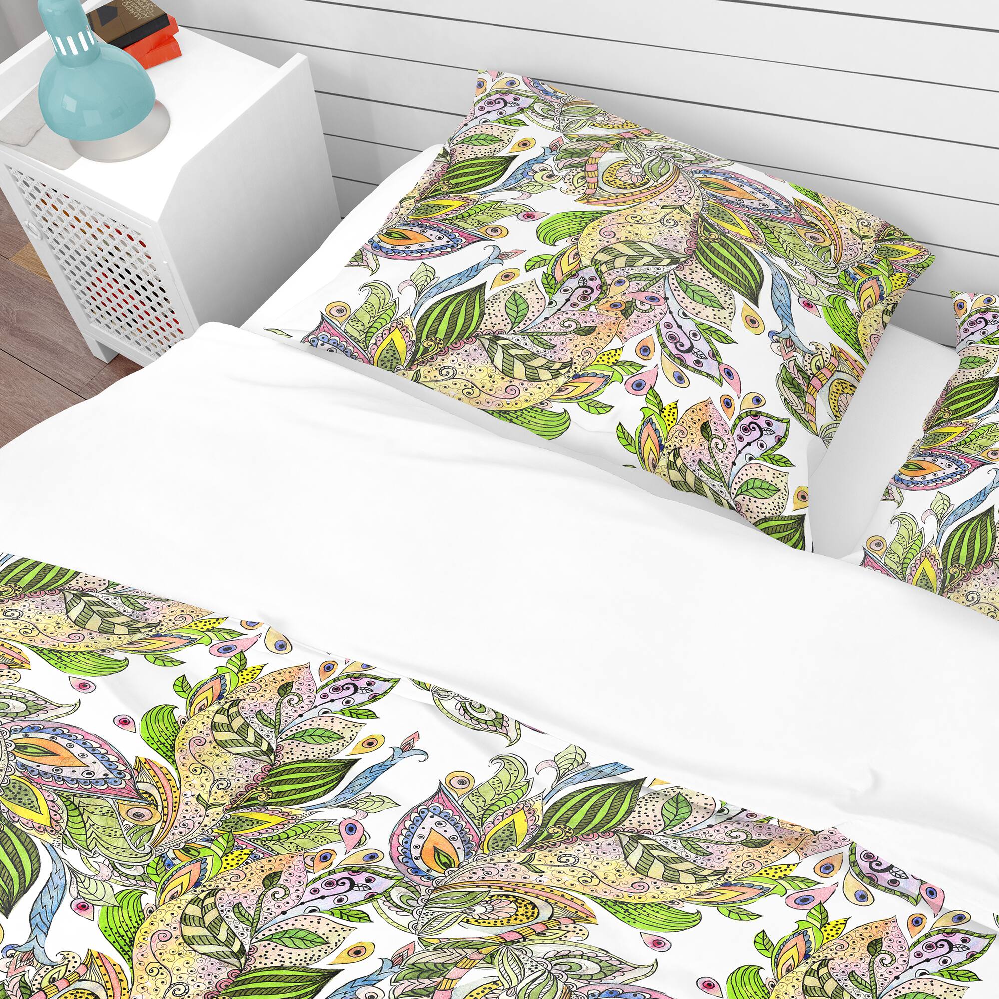 Designart 'Texture Watercolor Abstract Pattern' Bohemian & Eclectic Bedding Set - Duvet Cover & Shams