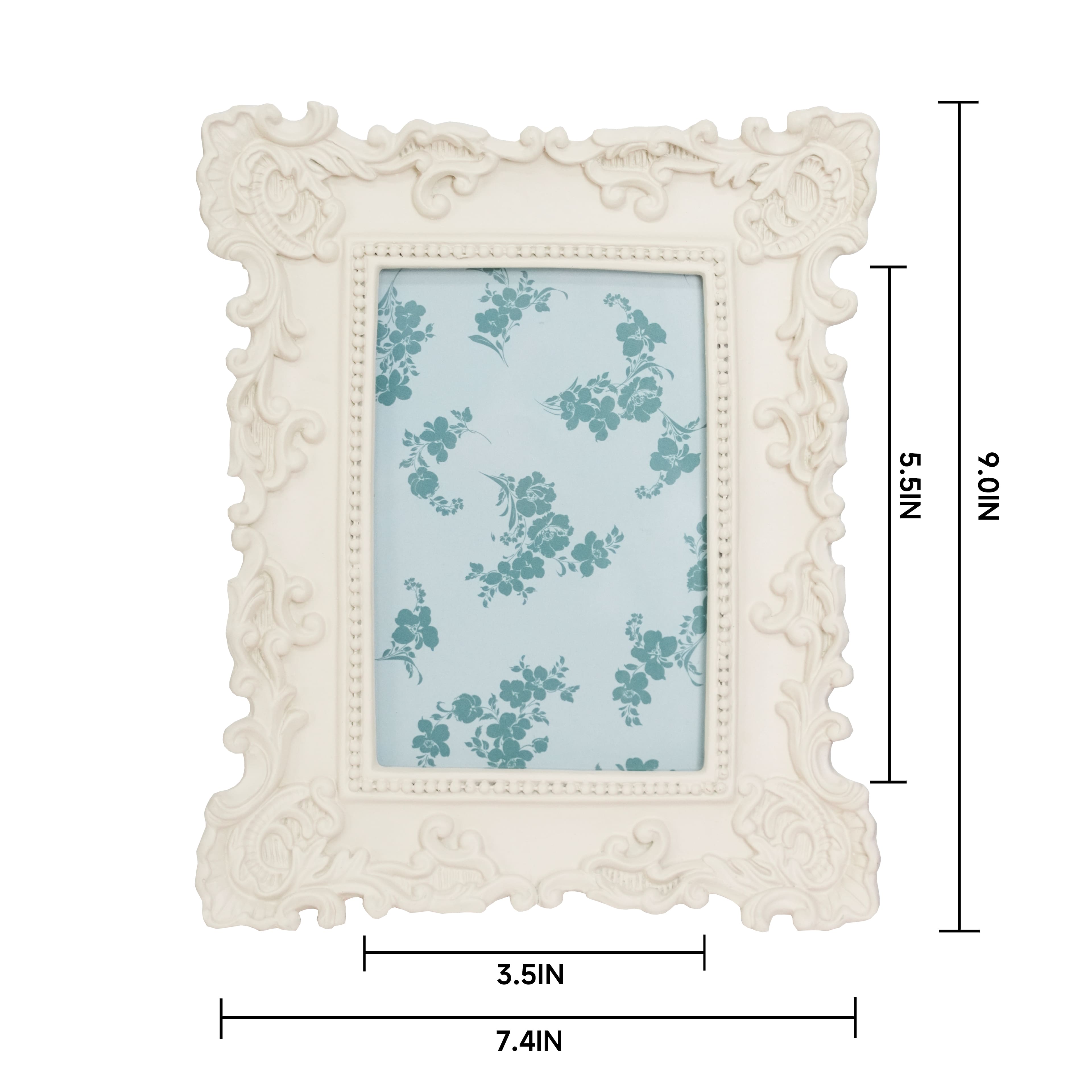 Just Jane 4&#x22; x 6&#x22; White Scroll Frame by Studio D&#xE9;cor&#xAE;