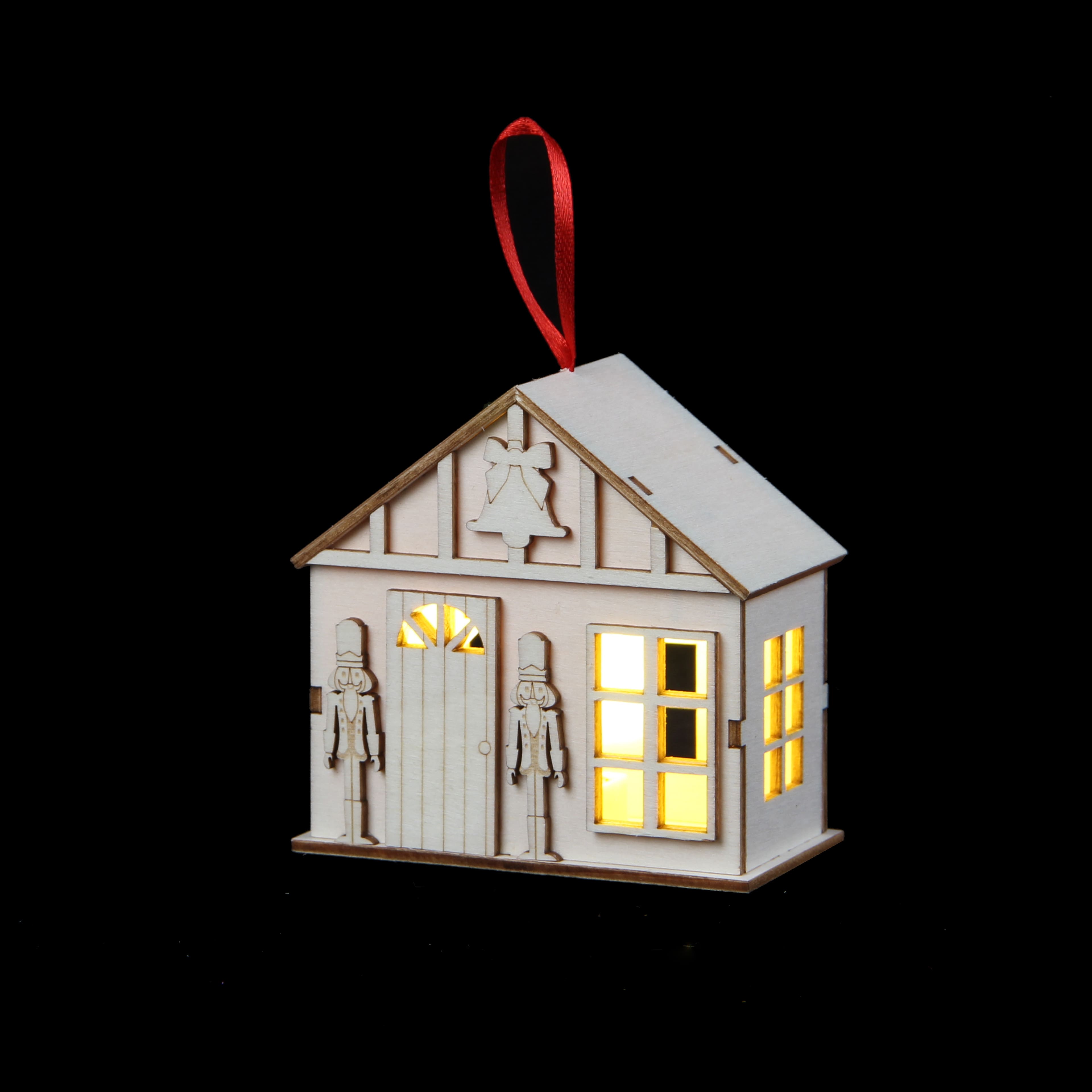 3.75&#x22; DIY LED Unfinished Plywood Nutcracker Village Ornament by Make Market&#xAE;