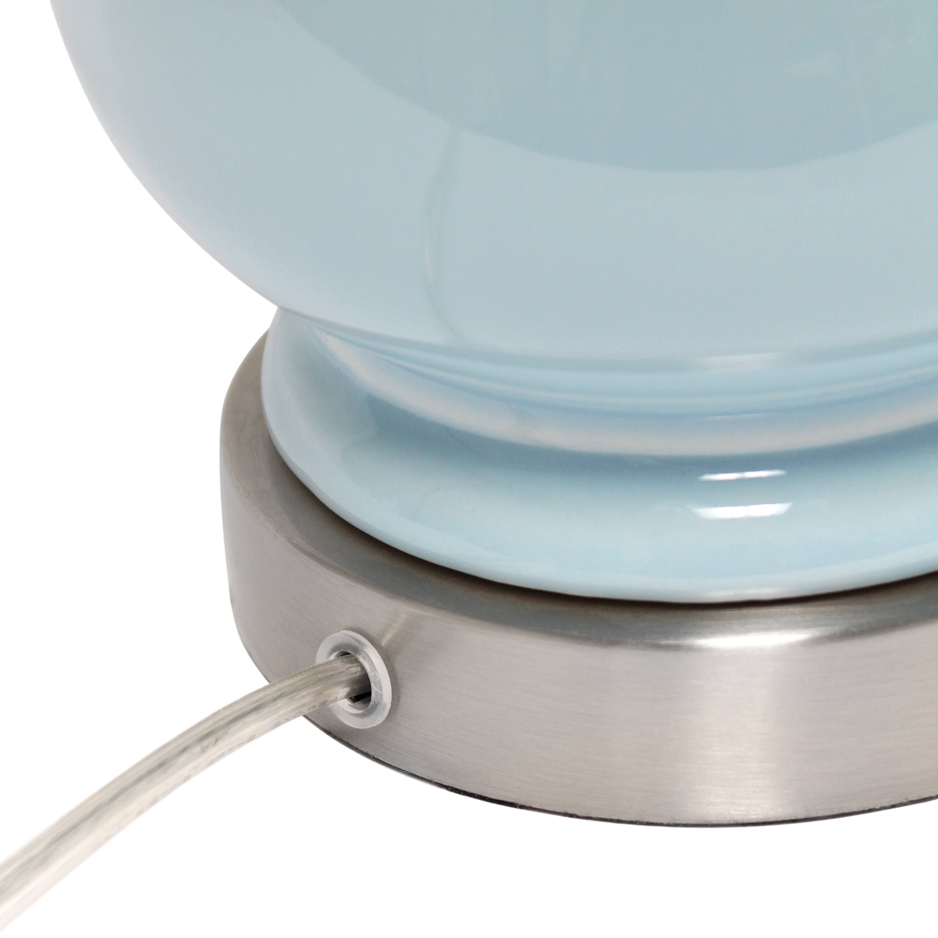 Lalia Home 21&#x22; Light Blue Dual Orb Table Lamp with Fabric Shade