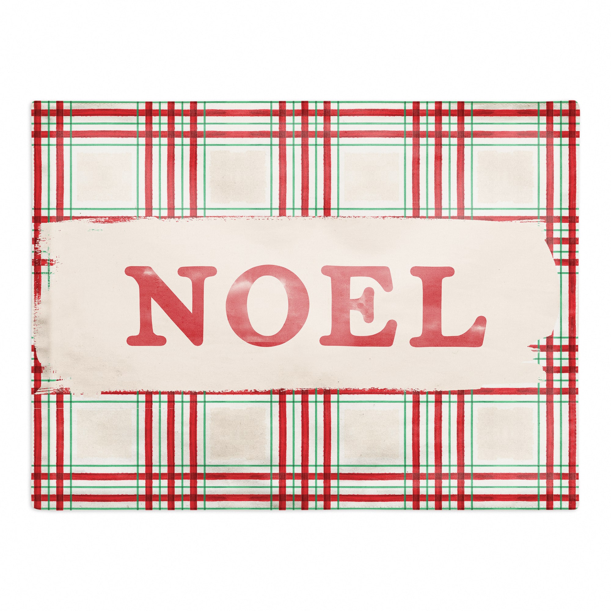 Painted Christmas Plaid Poly Twill Placemat