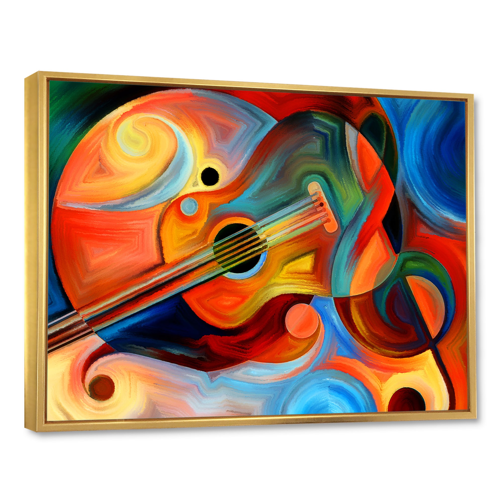 Designart - Music and Rhythm - Abstract Framed Canvas Art Print
