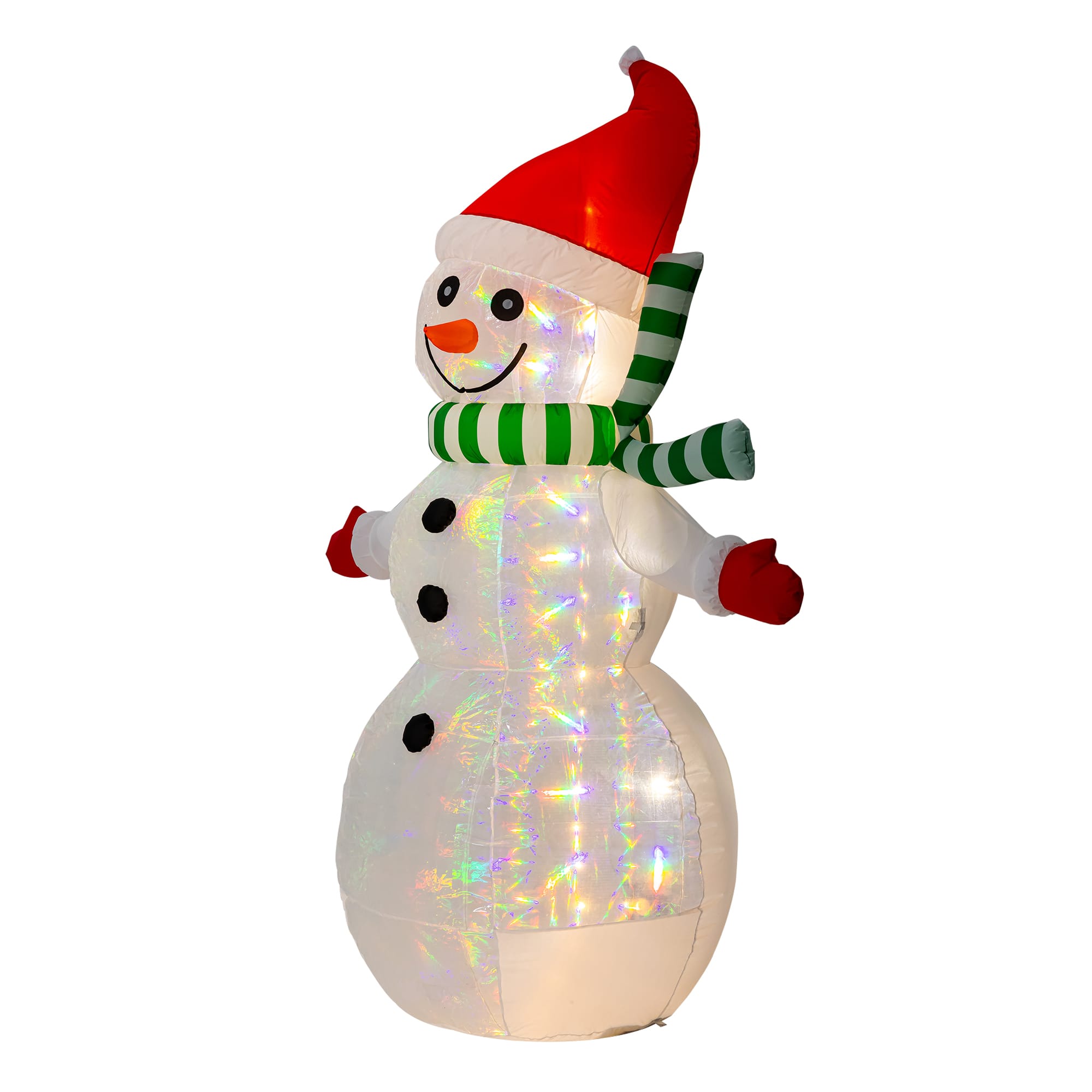 Glitzhome&#xAE; 8ft. LED Lighted Icy Snowman Inflatable D&#xE9;cor