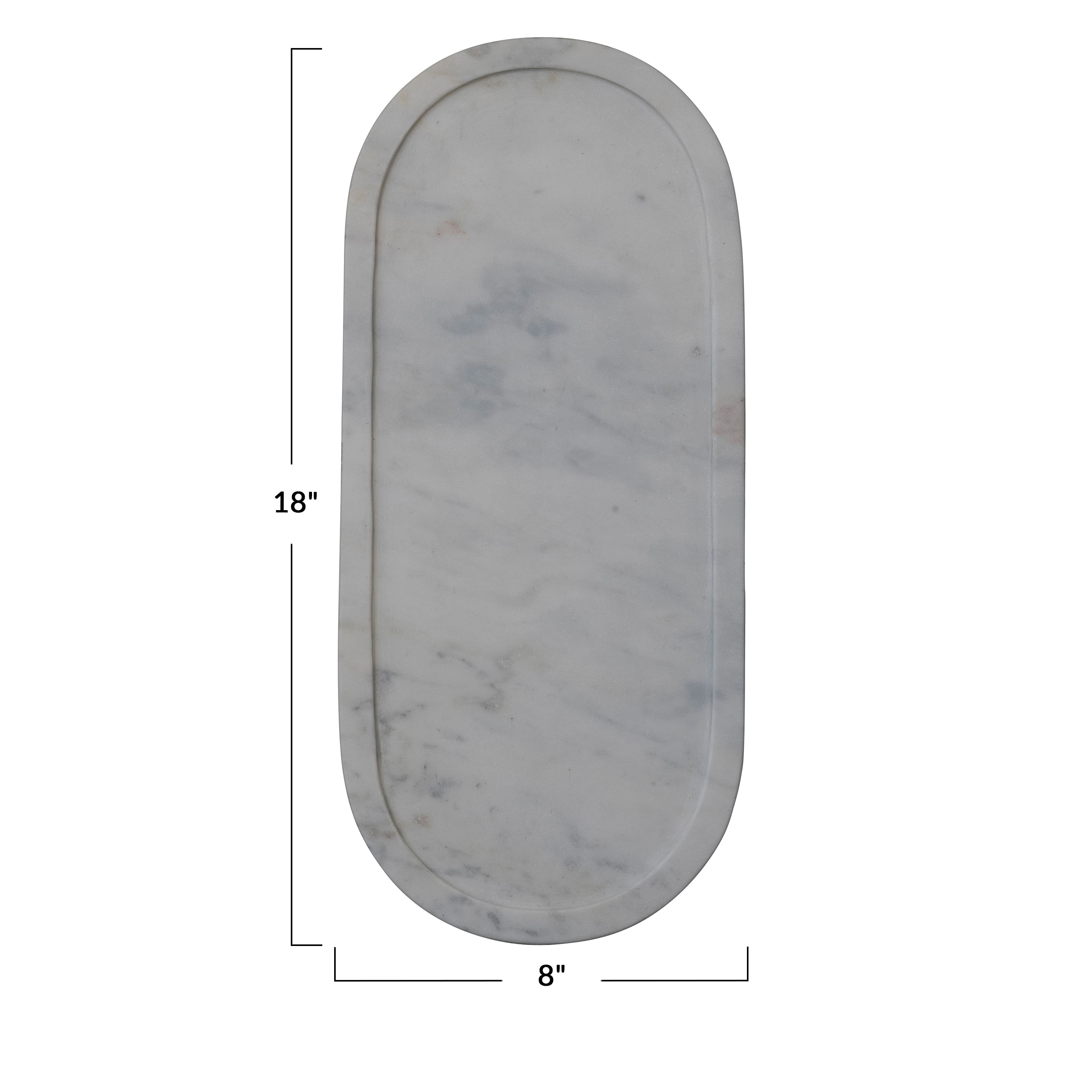 Hello Honey&#xAE; 18&#x22; Modern Oval Marble Serving Tray