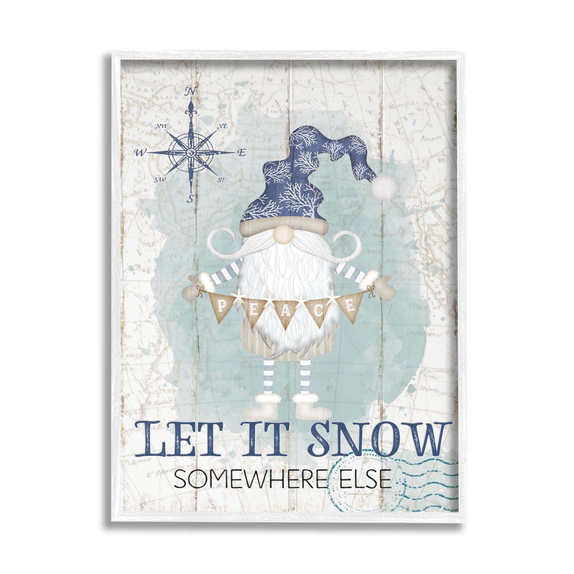 Stupell Industries Let It Snow Somewhere Else Gnome Framed Giclee Art