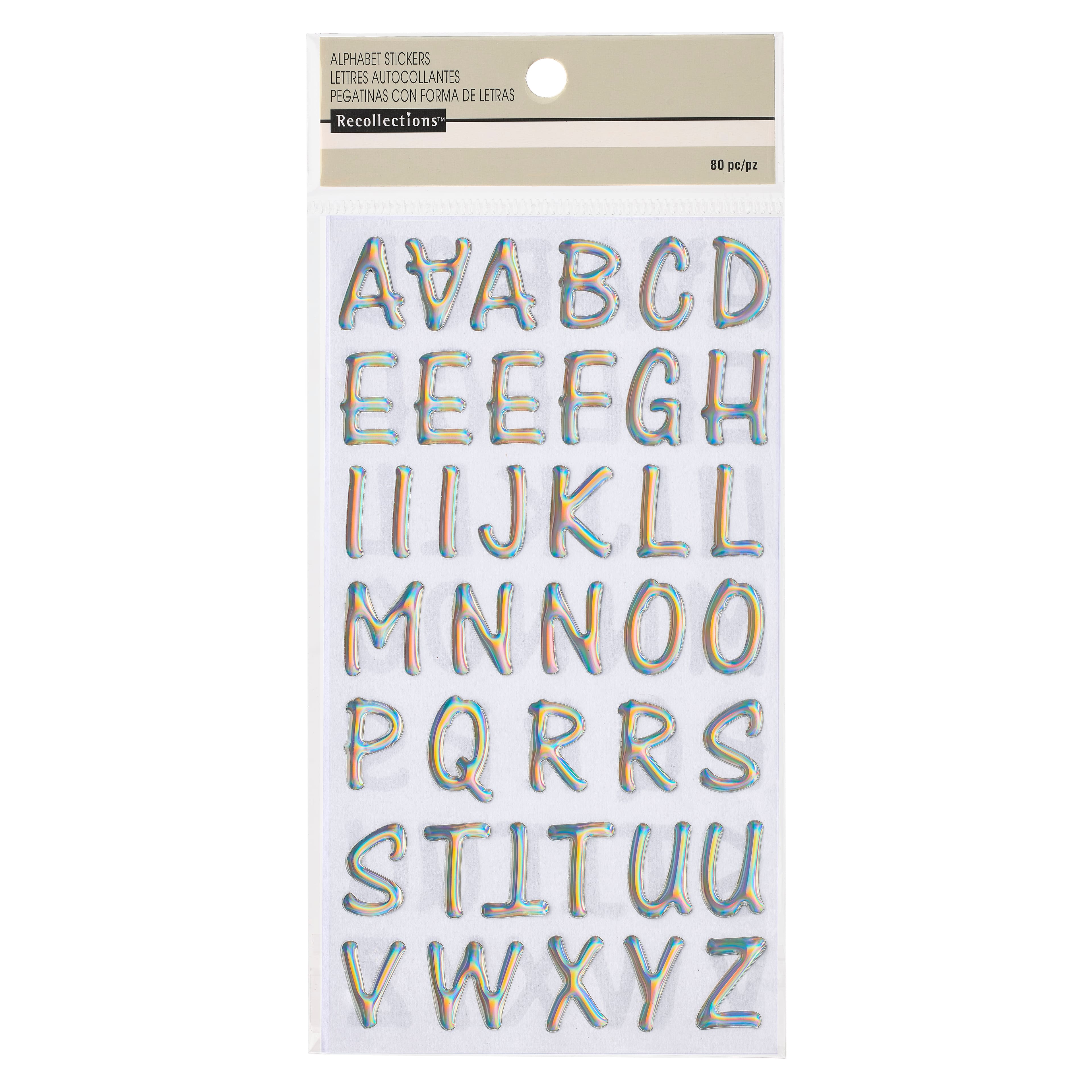 Recollections Small Silver Alphabet Stickers - Each
