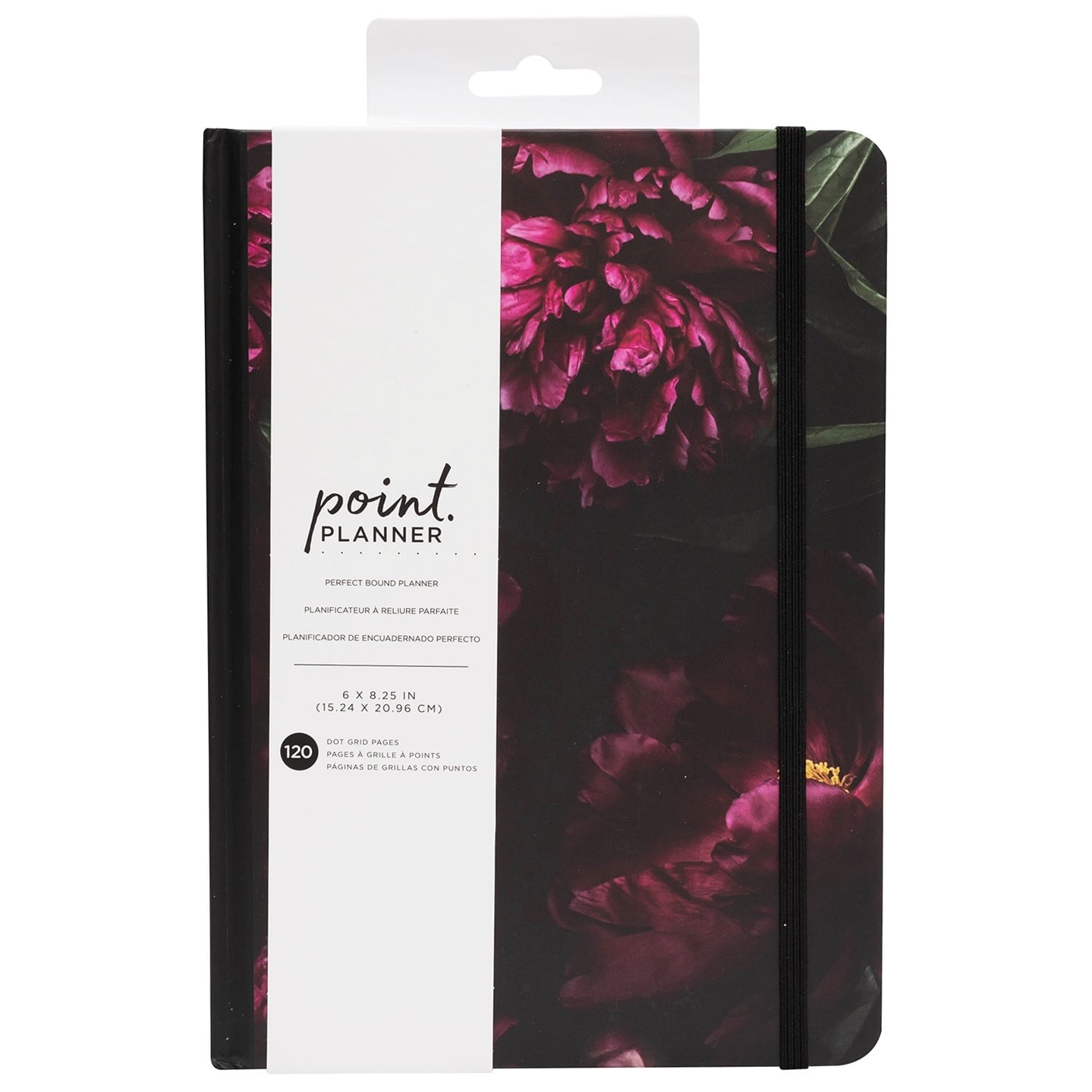 American Crafts&#x2122; Dark Floral Dot Grid Perfect Bound Point Planner