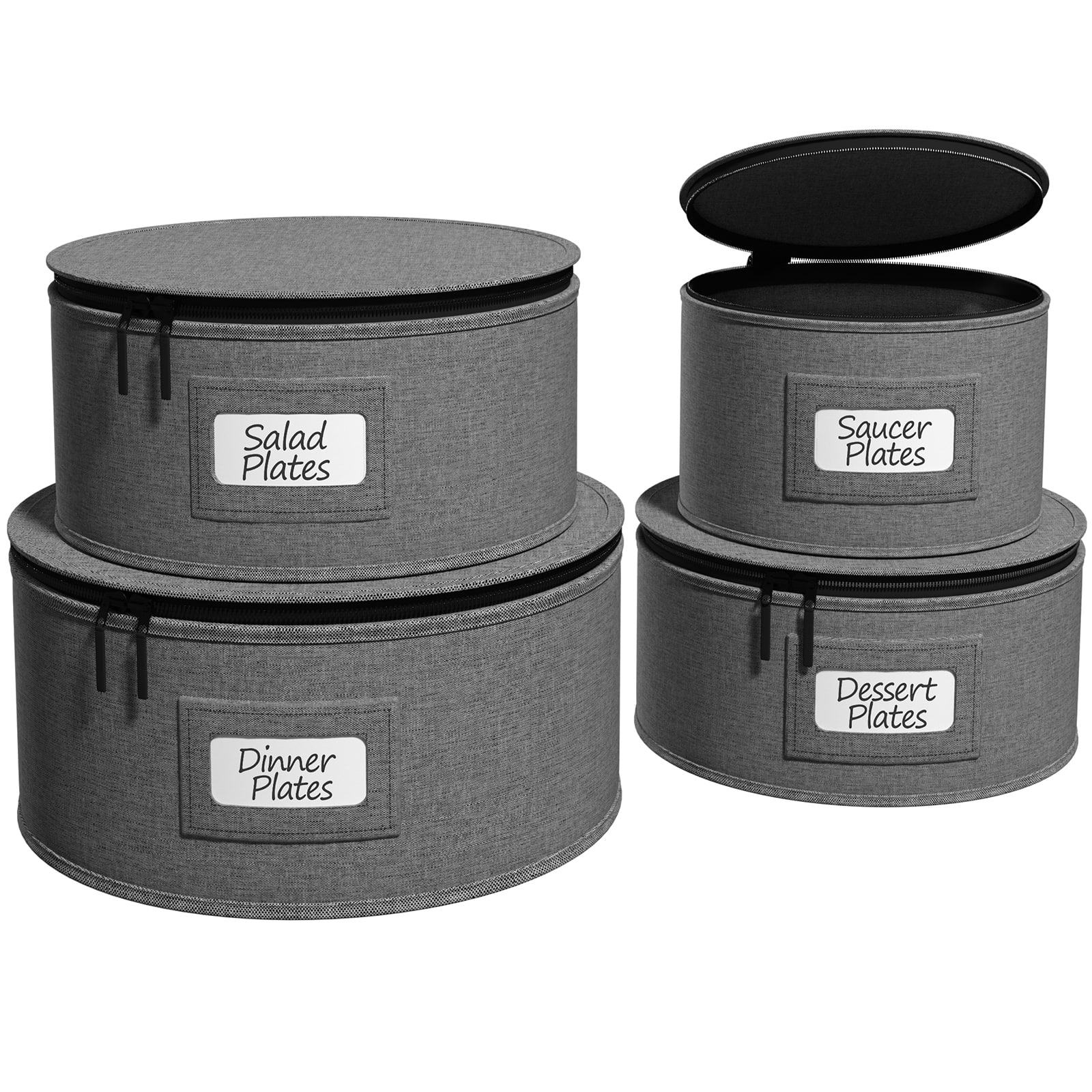 Sorbus Gray Dinnerware Storage Set