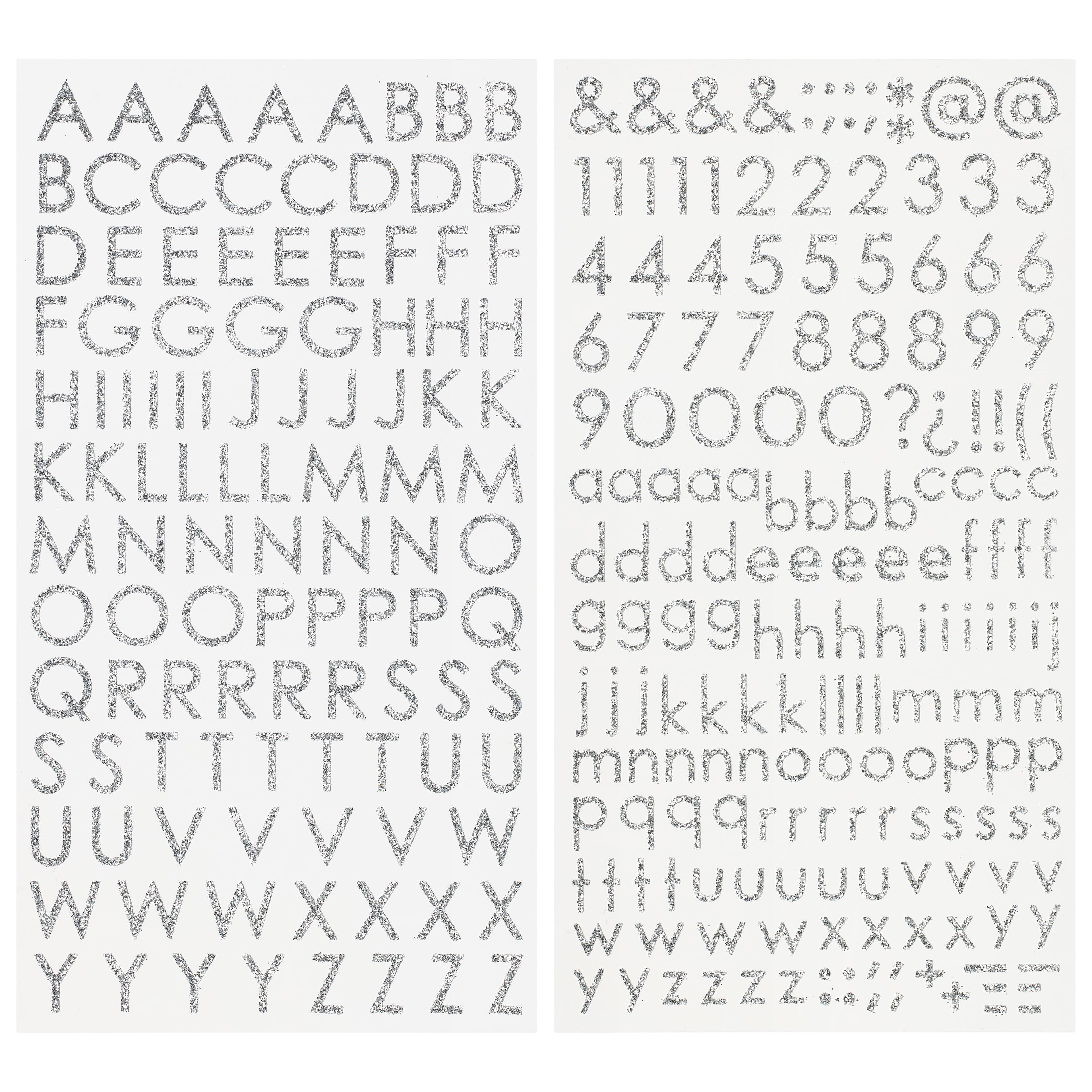 12 Pack: Glitter Block Alphabet Stickers by Recollections™