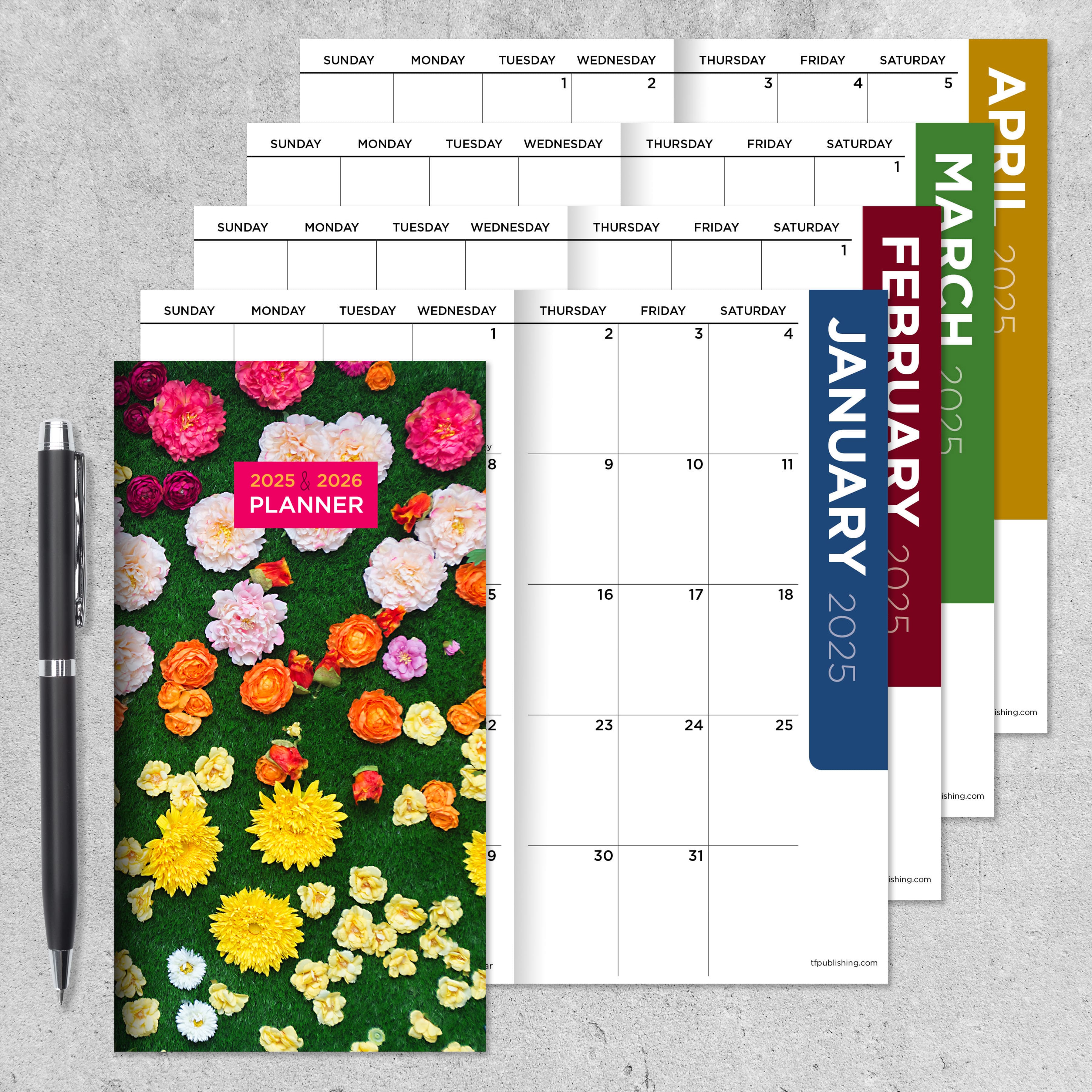 TF Publishing 2025-2026 Small Garden on the Green Monthly Pocket Planner