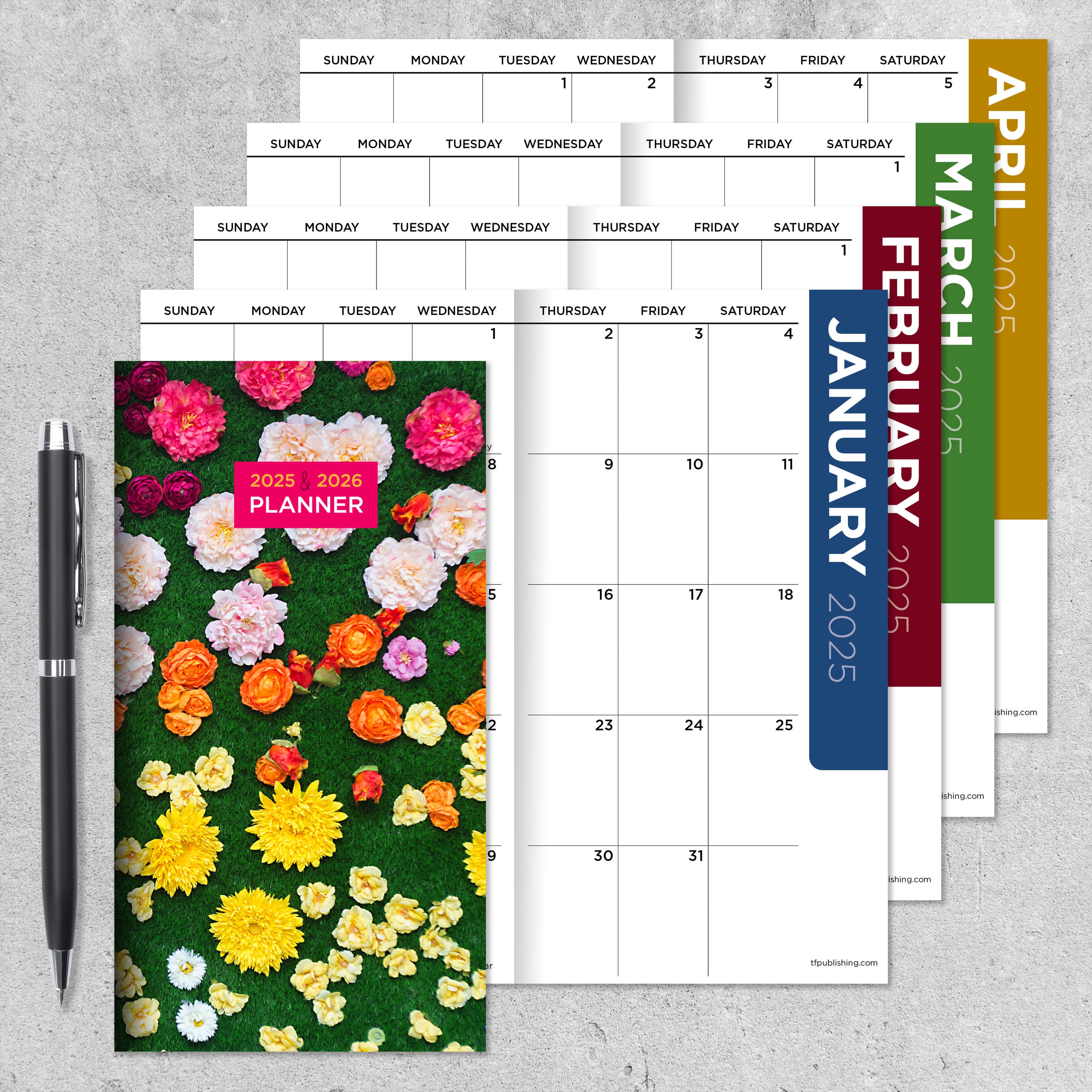 Small Planner TF Publishing 2025-2026 Small Mushroom Patch Monthly Pocket Planner D791237s Western Planner