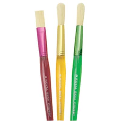 S&S Worldwide Stubby Paint Brushes, Colored Handles, Easy to Hold