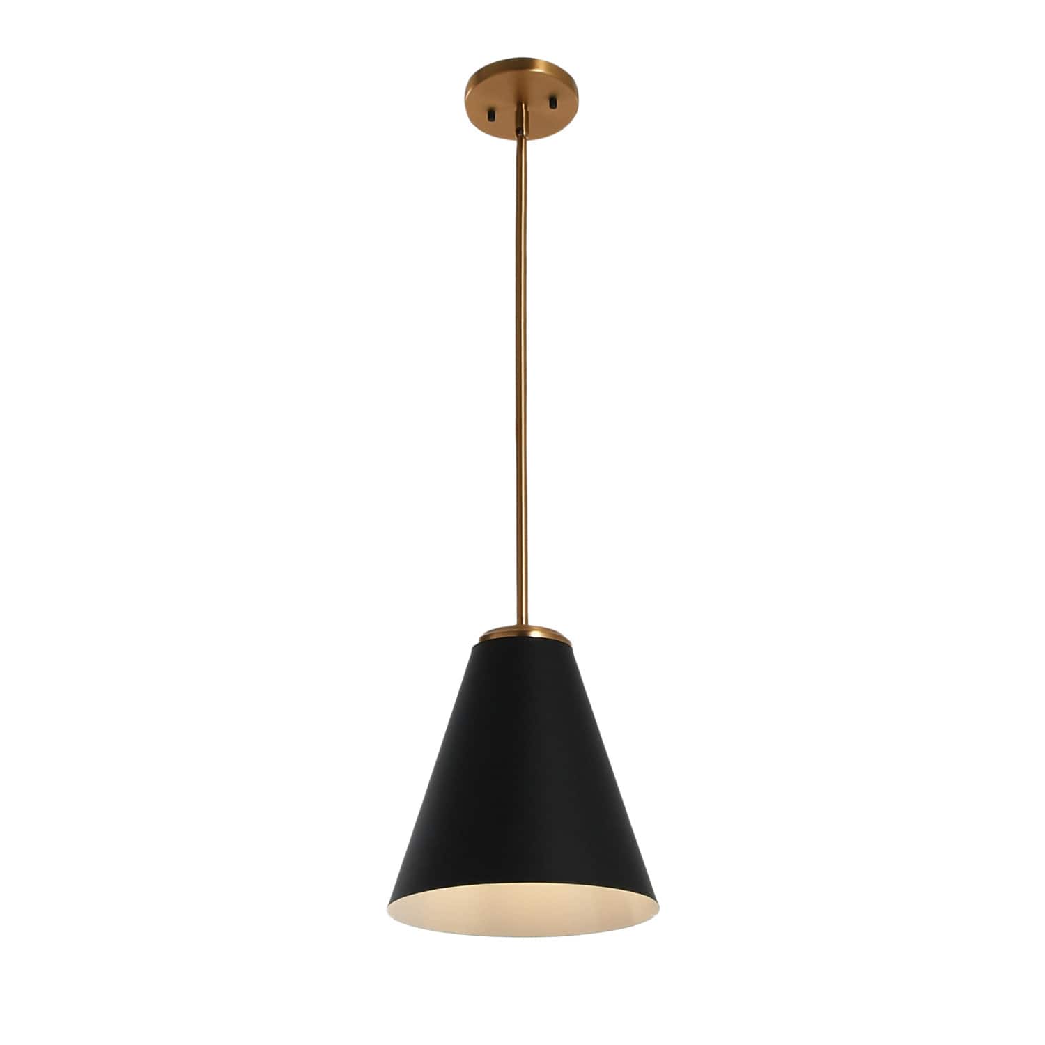 Hello Honey® Robert Stevenson Lighting Beckett Black & Brushed Gold Metal Ceiling Light with Shade