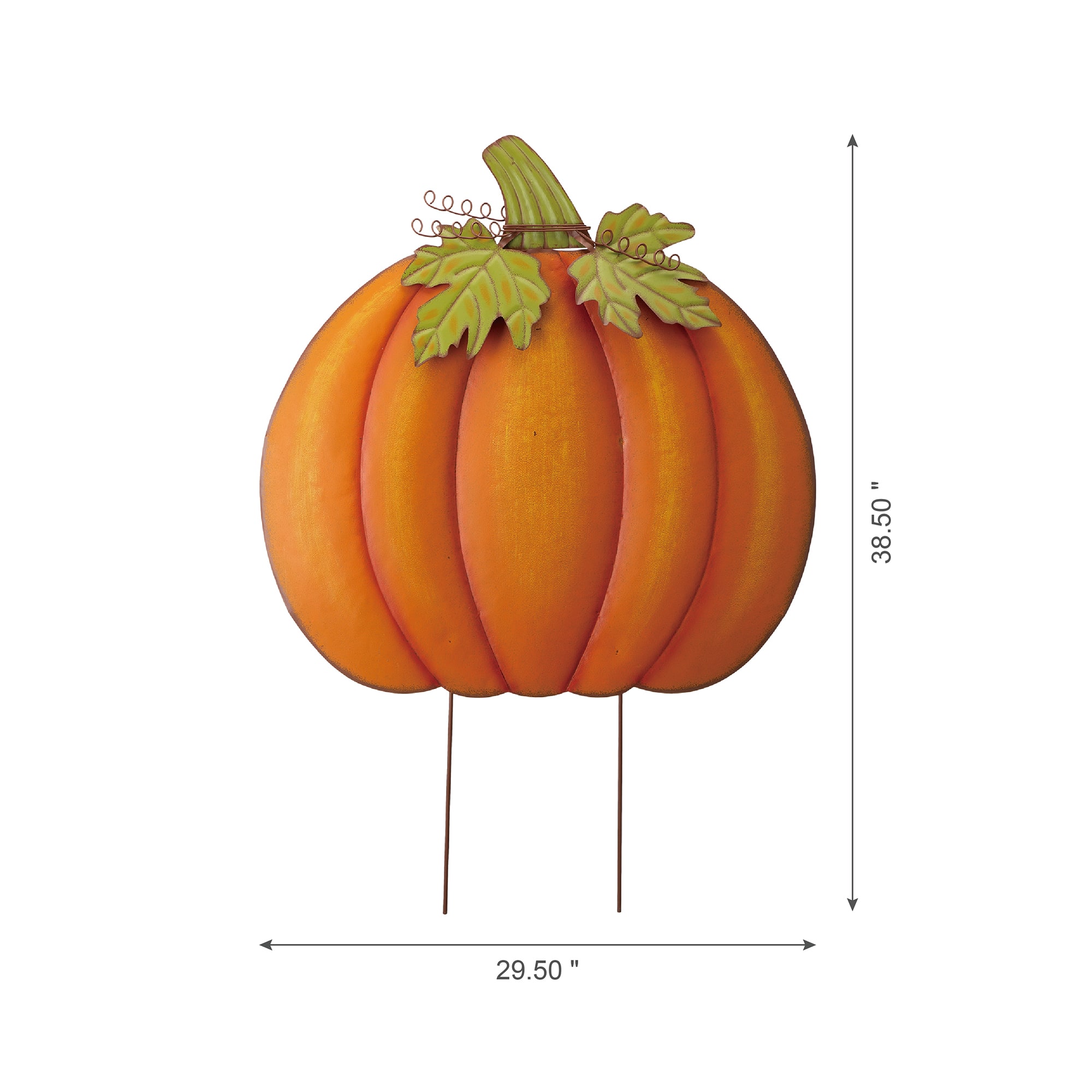 Glitzhome&#xAE; 39&#x22; Fall Pumpkin Metal Yard Stake or Standing D&#xE9;cor