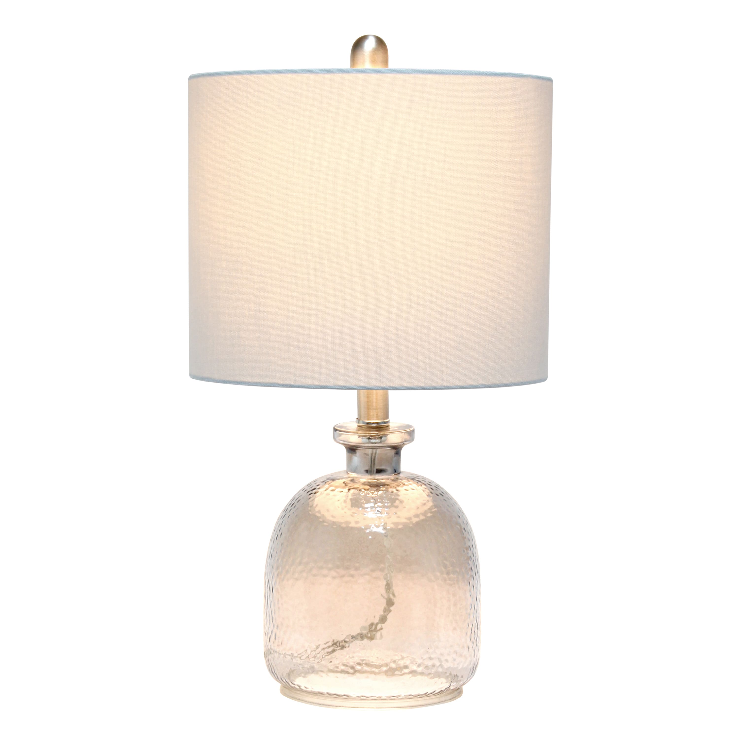 Lalia Home 20&#x22; Smokey Gray Hammered Glass Jar Table Lamp