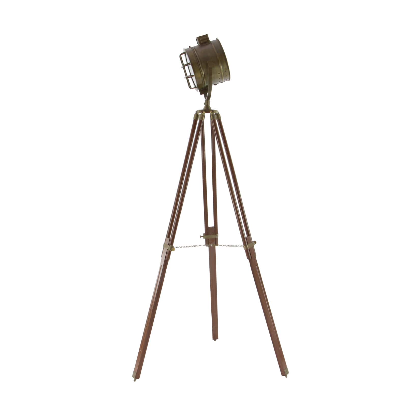 71&#x22; Brown Wood Industrial Floor Lamp