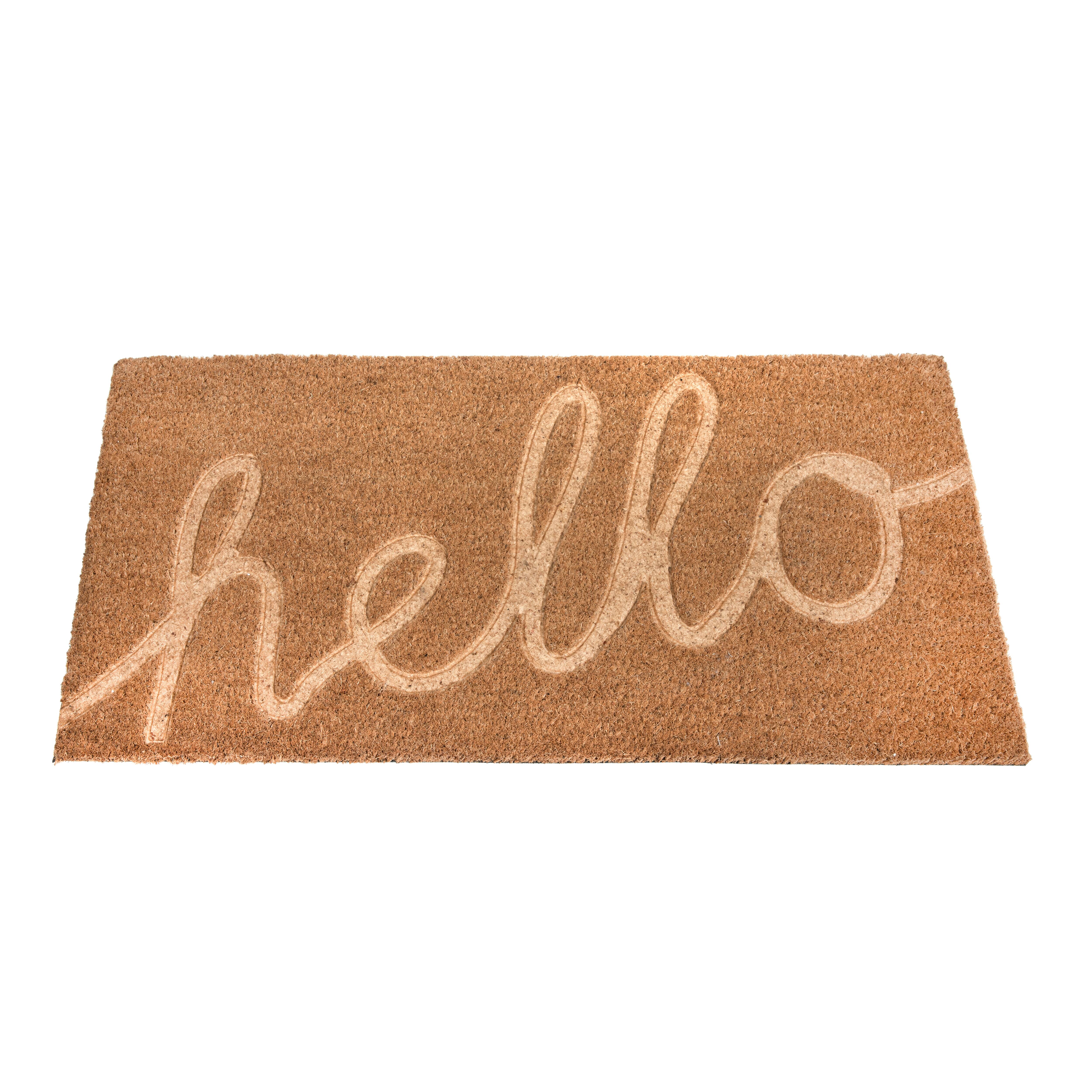 Hello Honey® Nautral Hello Engraved Coir Doormat