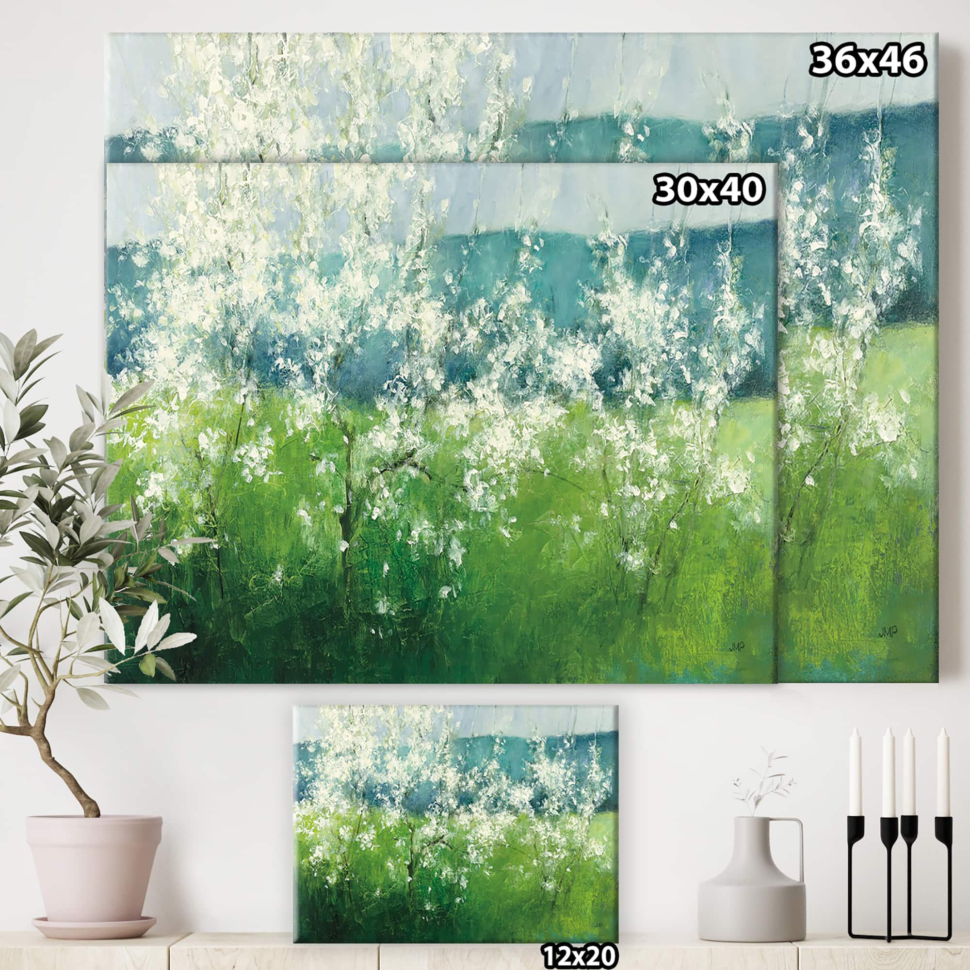 Designart - Green Mountain Spring - Cottage Premium Canvas Wall Art