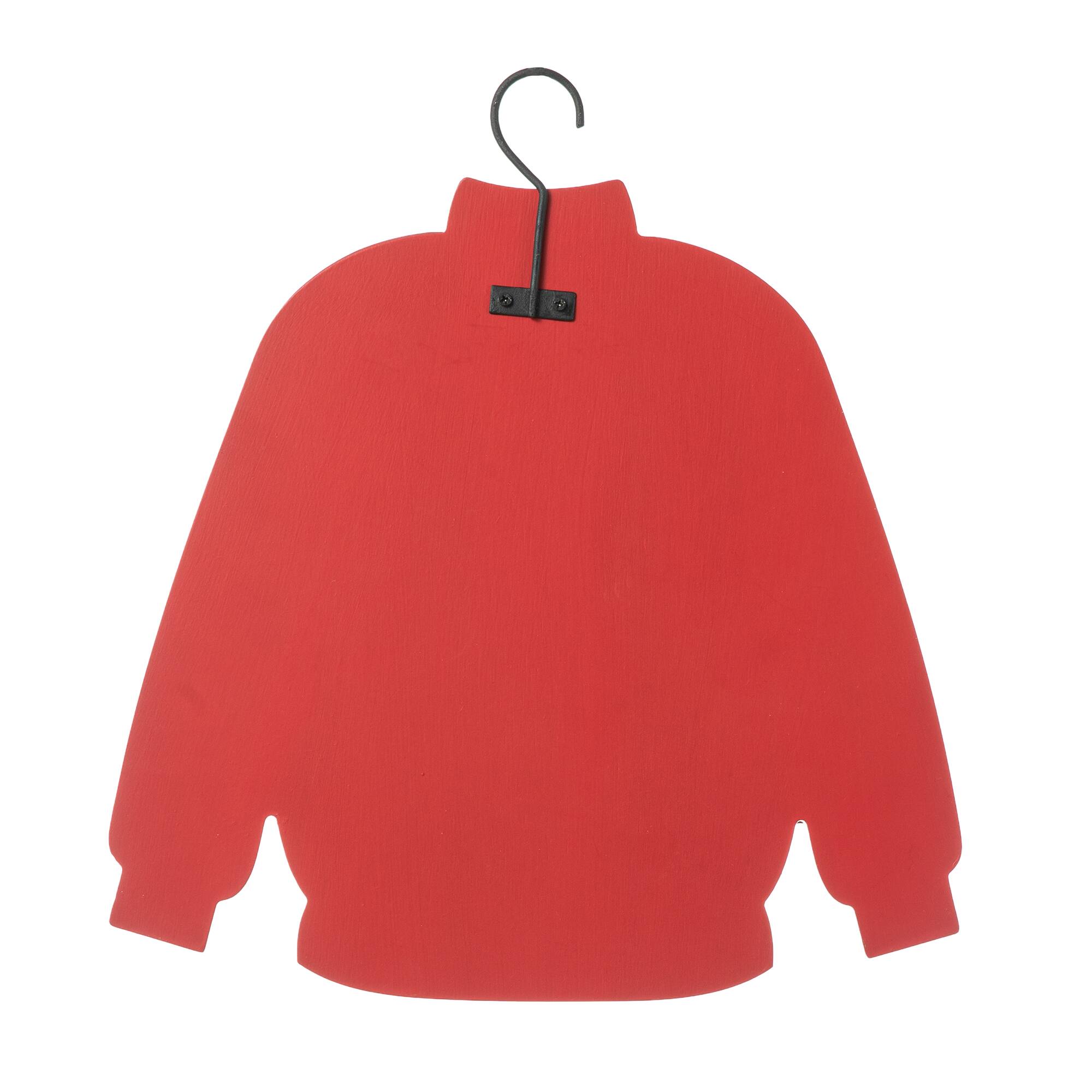 Glitzhome&#xAE; 13.25&#x22; Christmas Elf Sweater Sign Door Hanger