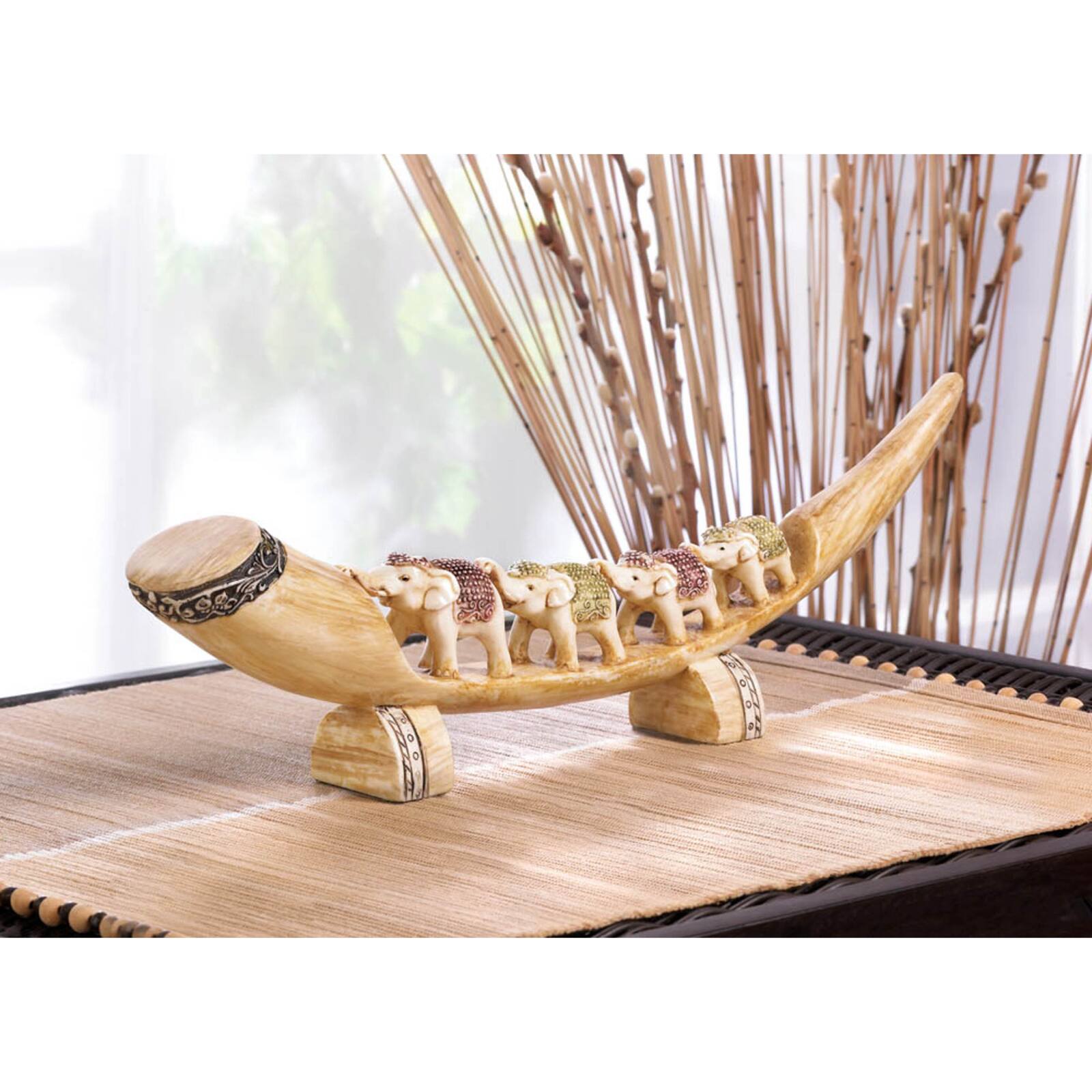 Multicolored Elephant Tusk 15.5" x 1.75" x 4.5"