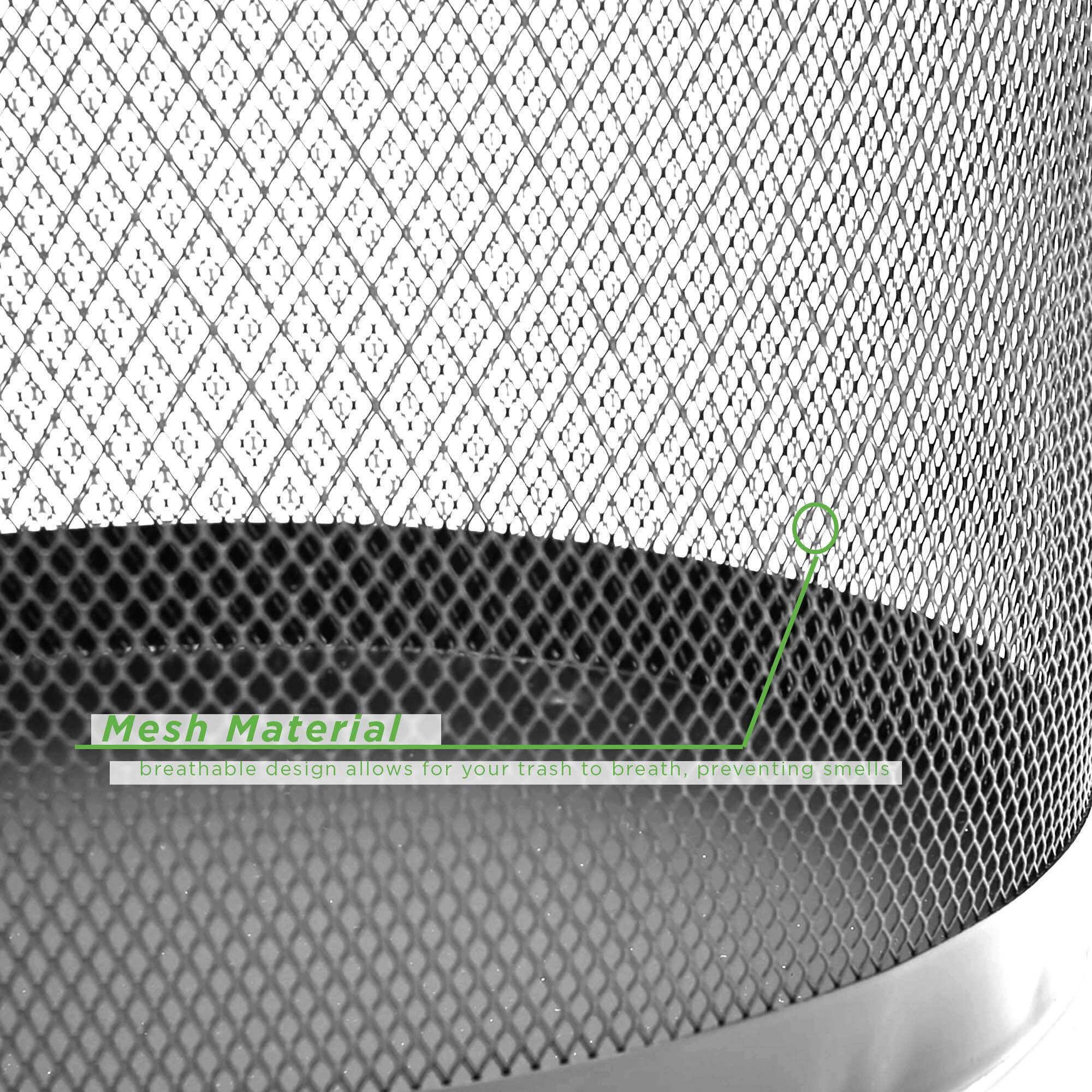 Mind Reader Garbage Round Metal Mesh Waste Basket Recycling Bin