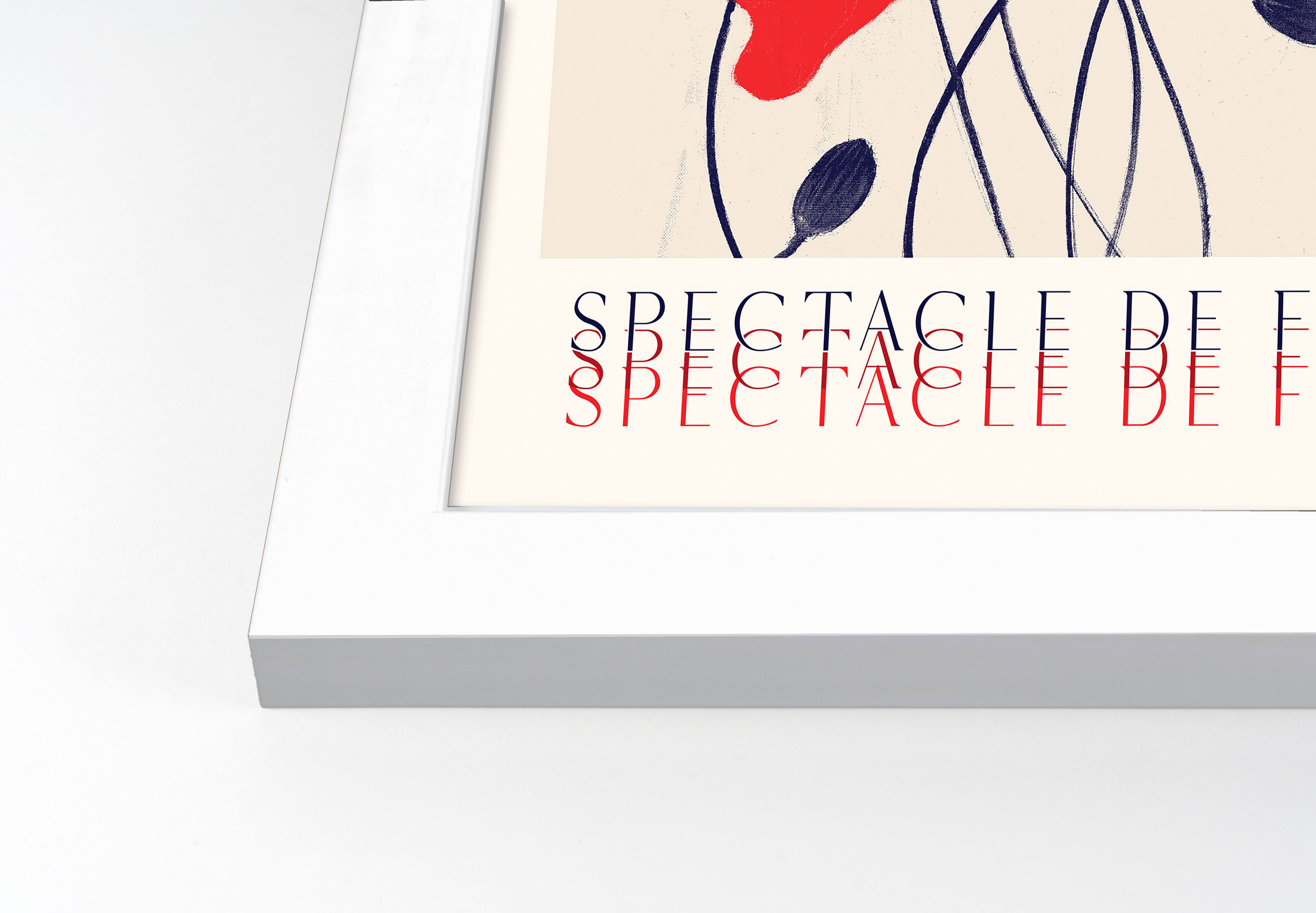 Spectacle De Fleurs Wall Print in White Frame